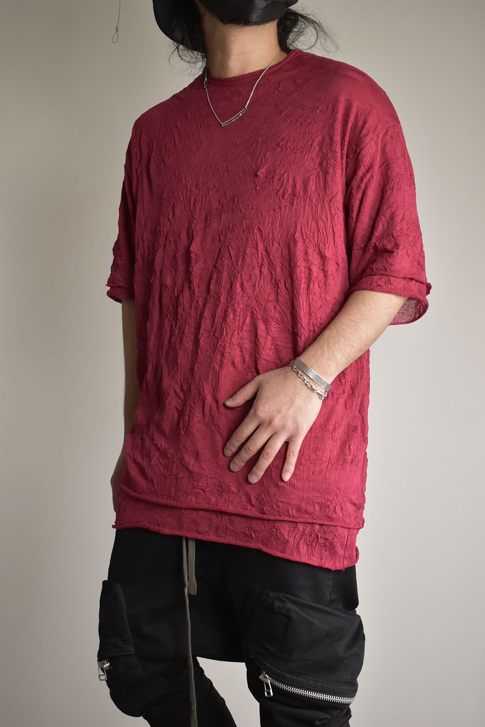 Gauze Washer Over Sized Tee"Red"/ガーゼワッシャーオーバーサイズTee"レッド"