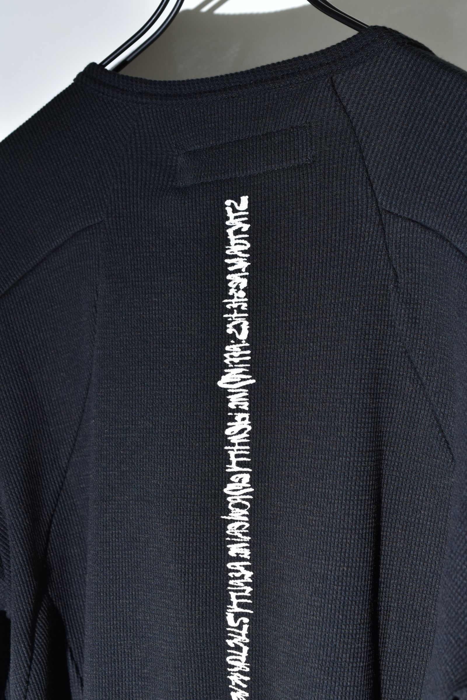 Back Printed Waffle Jersey Long  Sleeve Tee"Black" バックプリントワッフルジャージーロングスリーブTee"ブラック"