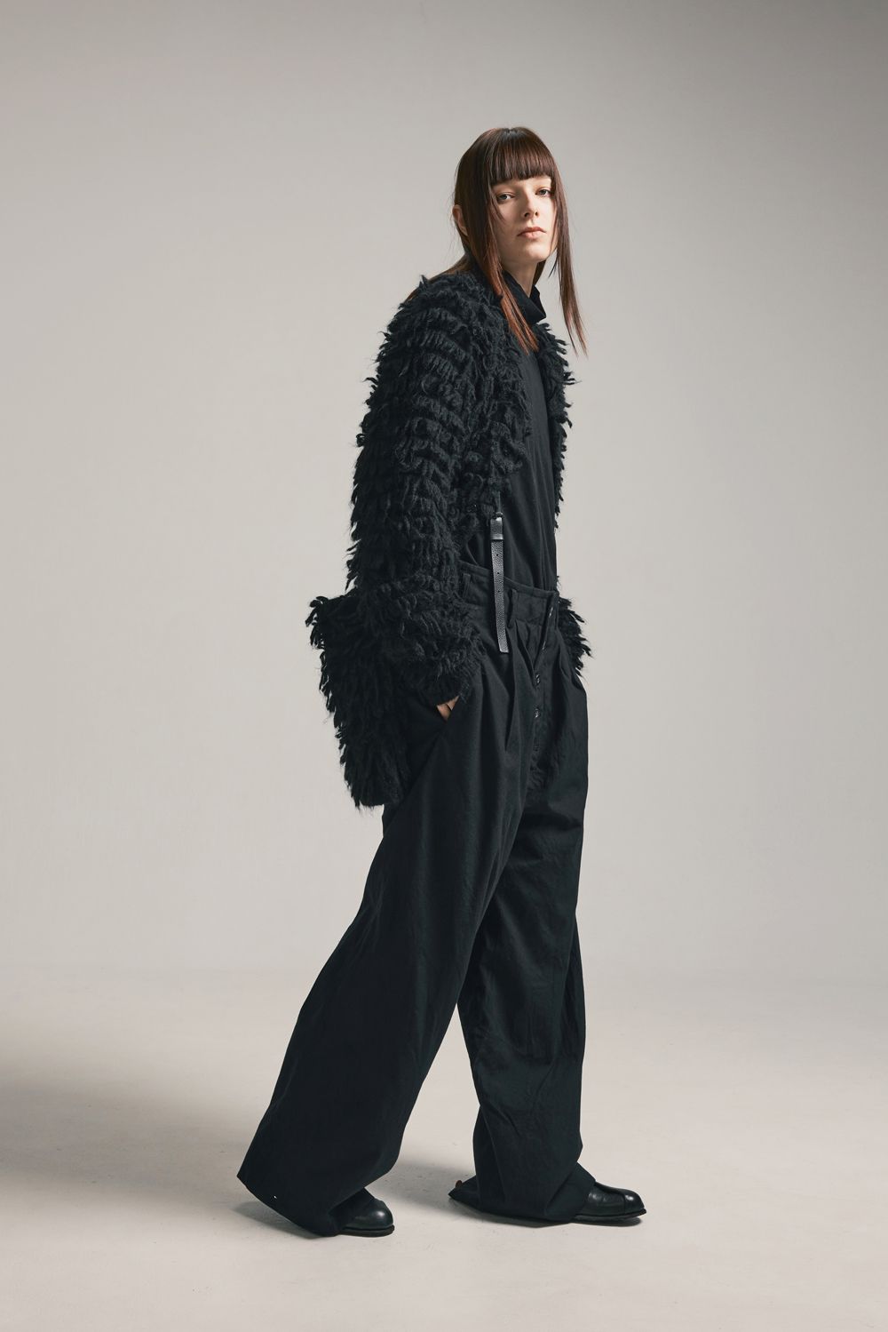 5GG Long Pile Knit Cardigan"Black" / ロングパイルニットカーディガン"ブラック"