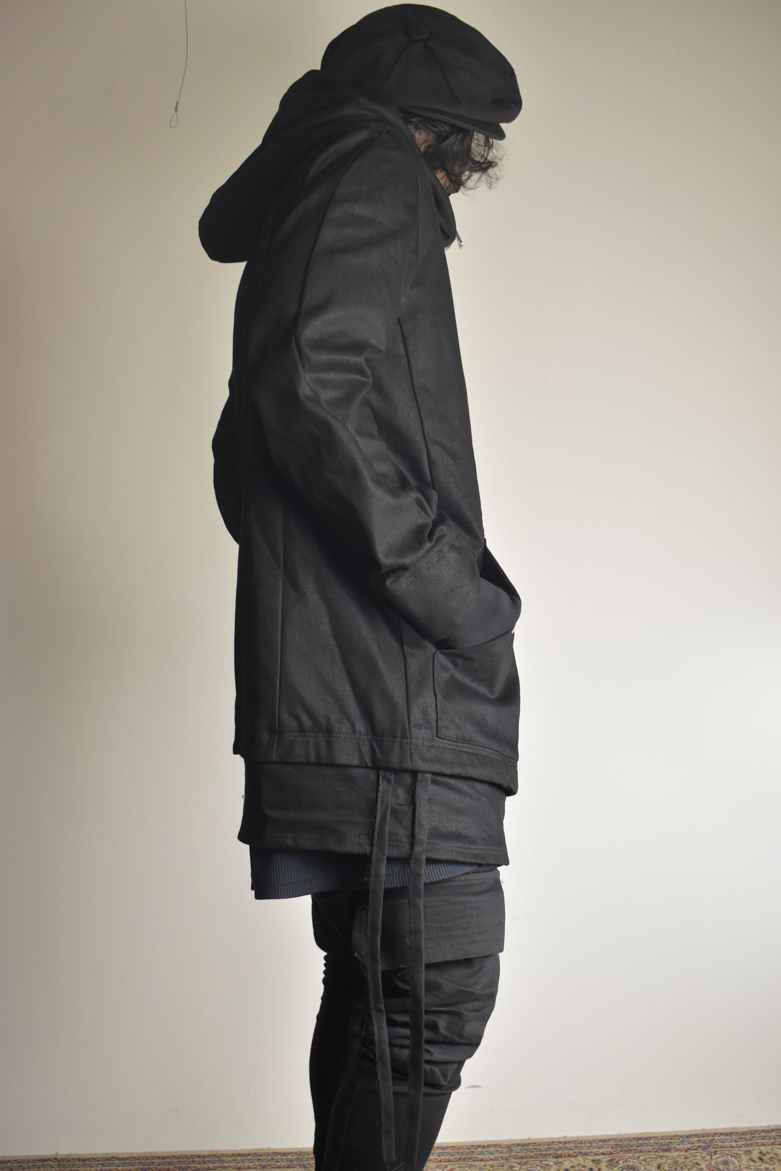 Bonding  Hoodie Denim Blouson"Black" / ボンディングフーデッドデニムブルゾン"ブラック"