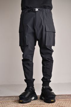 Water Repellent Stretch Cargo Rib Pants"Black"/撥水ストレッチカーゴリブパンツ"ブラック"