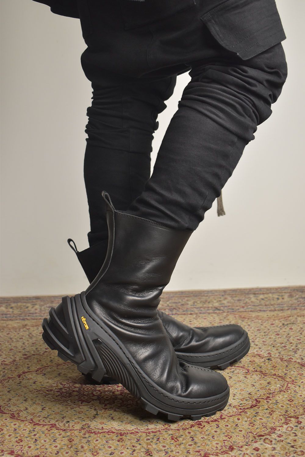 Over Lock Side Zip Boots_Maryam Horse Front "Black" / オーバーロックサイドジップブーツ マリアムホースフロント"ブラック"