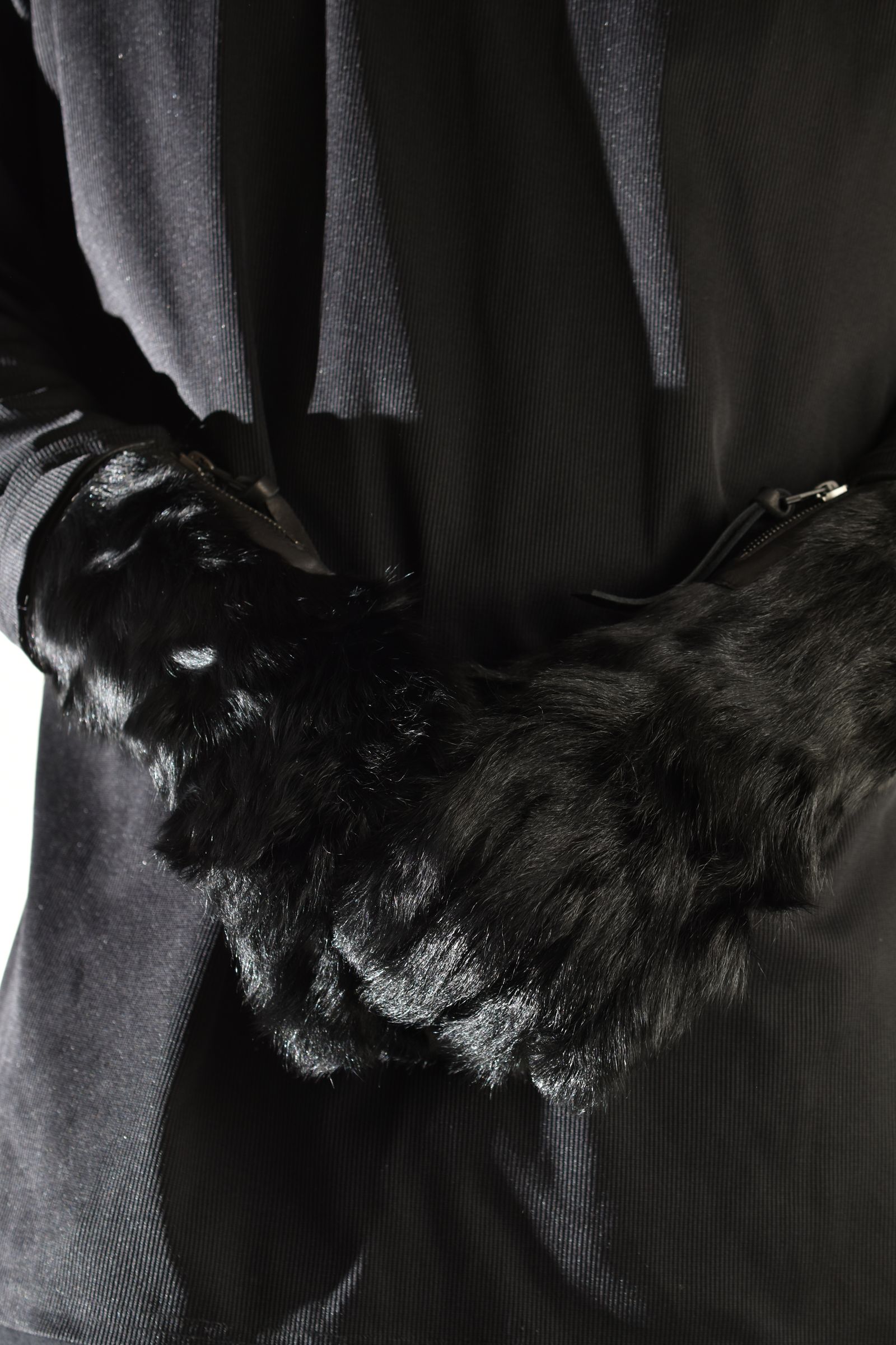 Goatfur and Horsehide Combination Gloves"Black" / ゴートファー×ホースレザーコンビネーショングローブ"ブラック"