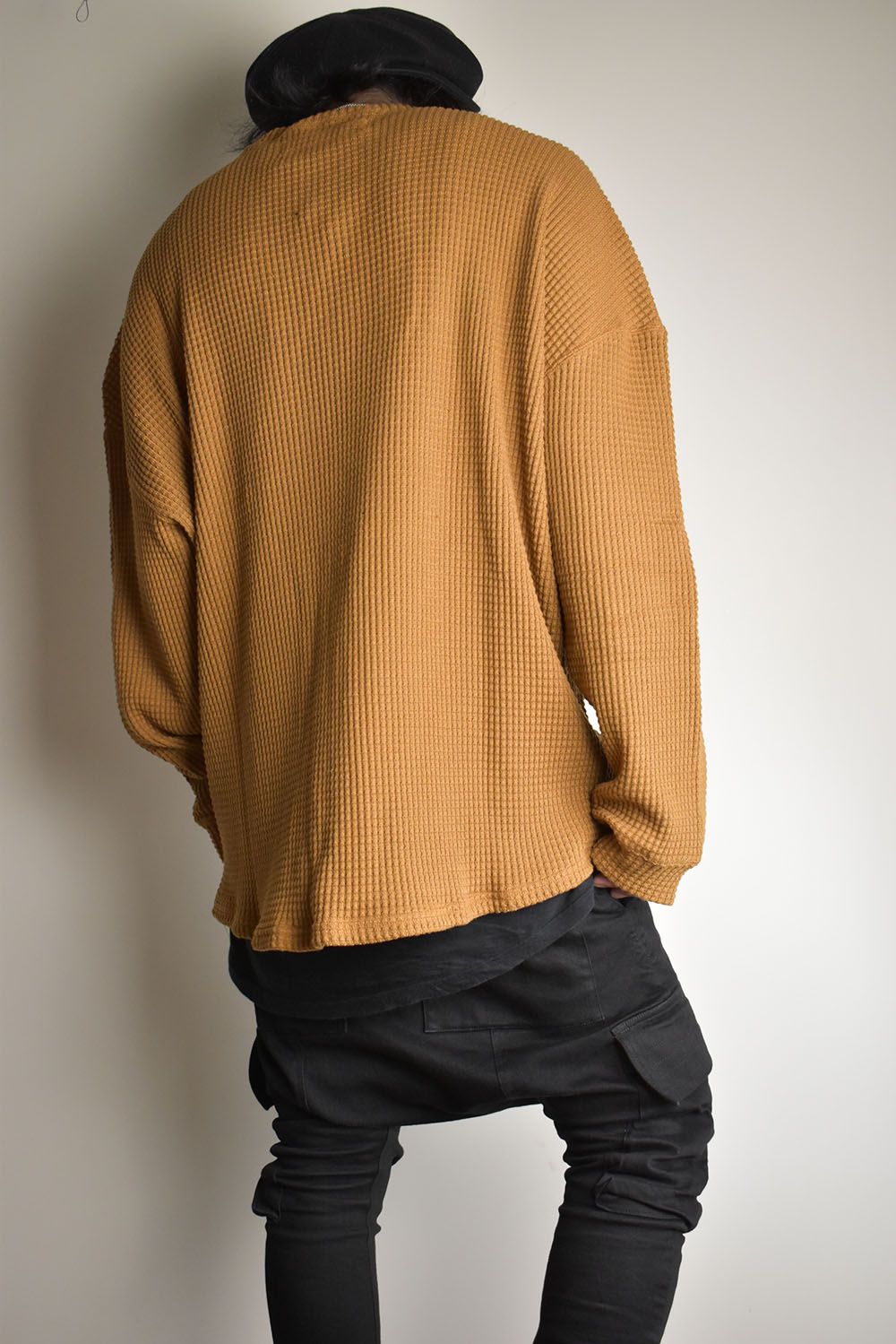 Heavy Waffle Over Size Top"Camel" / ヘビーワッフルオーバーサイズトップ"キャメル"