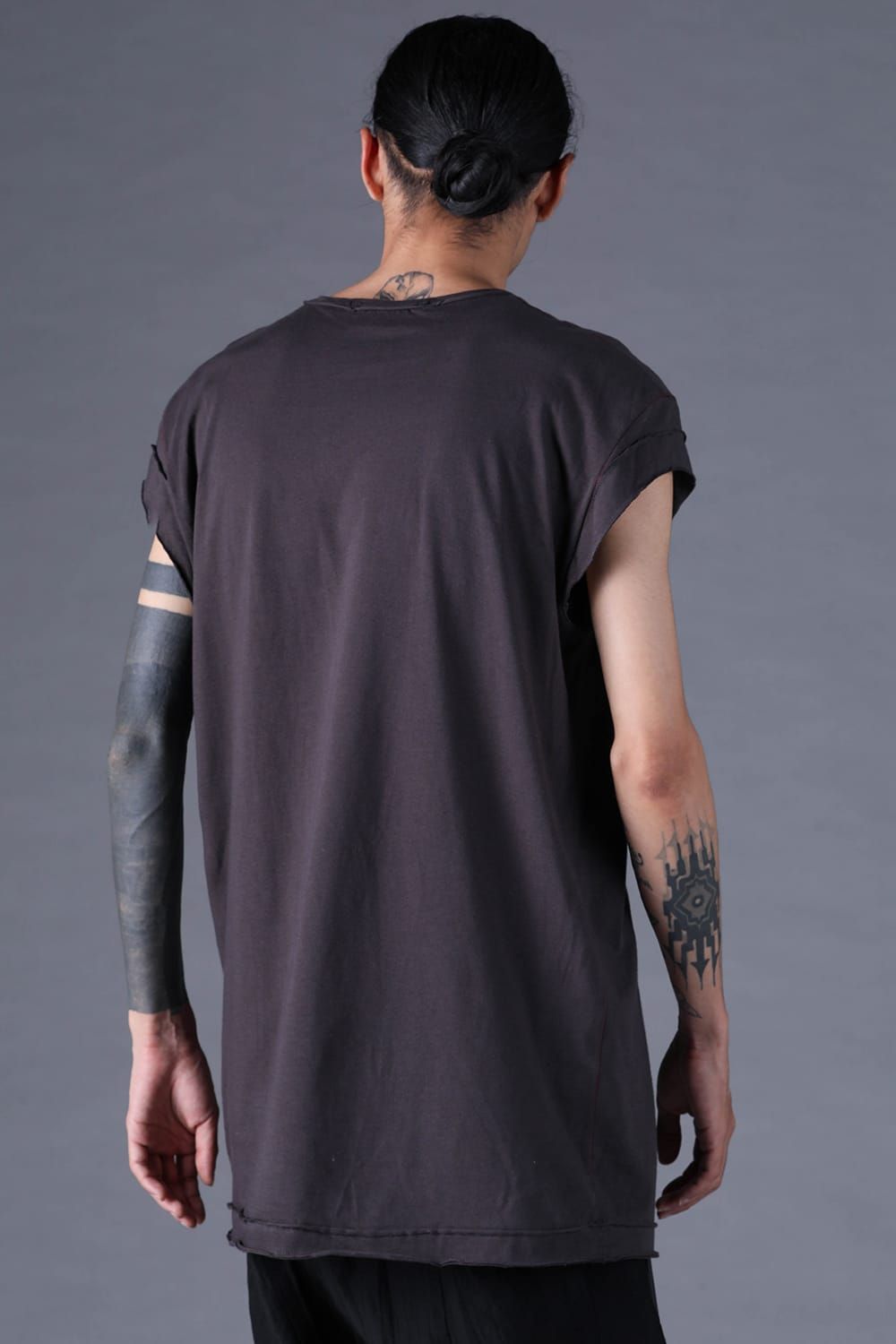 《2027SS先行予約分》30/- Cotton Cap Sleeves T-Shirt "Black / Grey / Charcoal" / 30/-天竺キャップスリーブTシャツ "ブラック / グレー /チャコール"