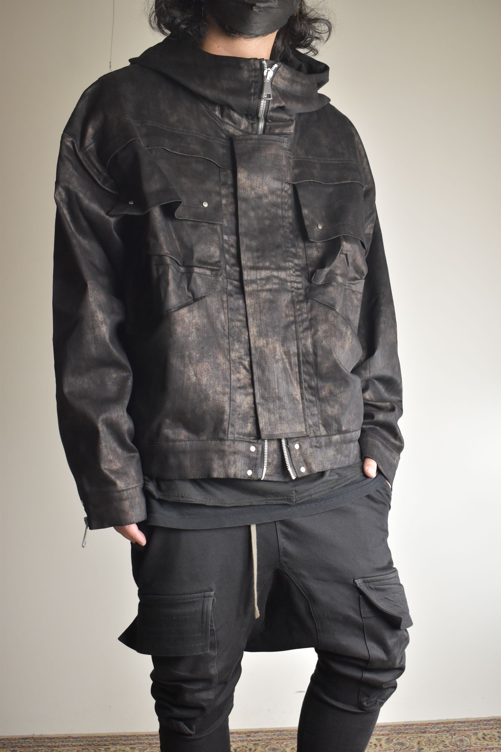Metal Steam Camouflage Hooded Blouson"Black × Brown" / メタルスチームカモフラージュ フーデッドブルゾン"ブラック×ブラウン"