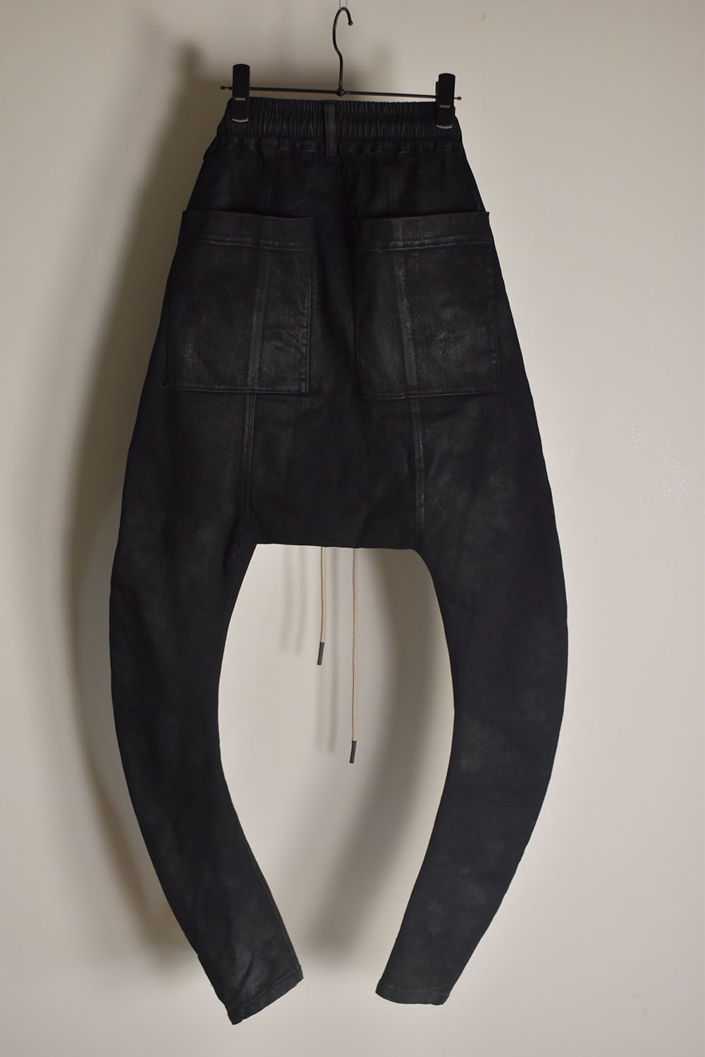 Coated Stretch denim Sarouel skinny"Black" / コーティングストレッチデニムサルエルスキニー"ブラック"