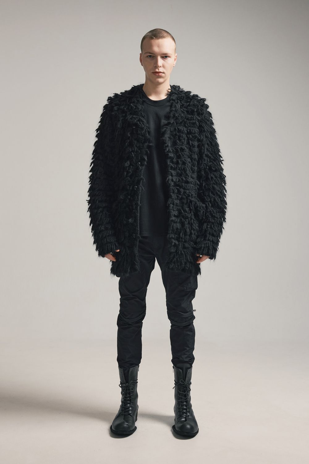 5GG Long Pile Knit Cardigan"Black" / ロングパイルニットカーディガン"ブラック"