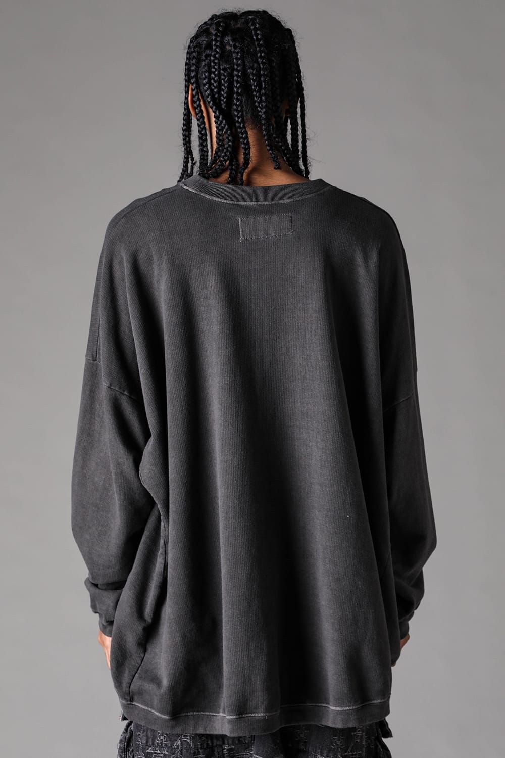 《2027SS先行予約》Sumi Dyed Lightweight French Terry Jumbo Pullover "D.Grey" / 墨染ミニ裏毛ジャンボプルオーバー"ダークグレー"