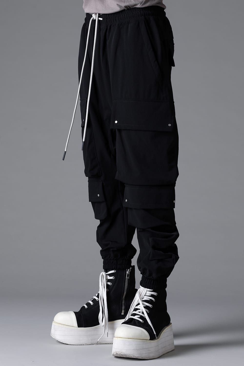 《2026SS先行予約》Stretch Nylon Military Sarouel Pants"Black" / ストレッチナイロンミリタリーサルエルパンツ"ブラック"