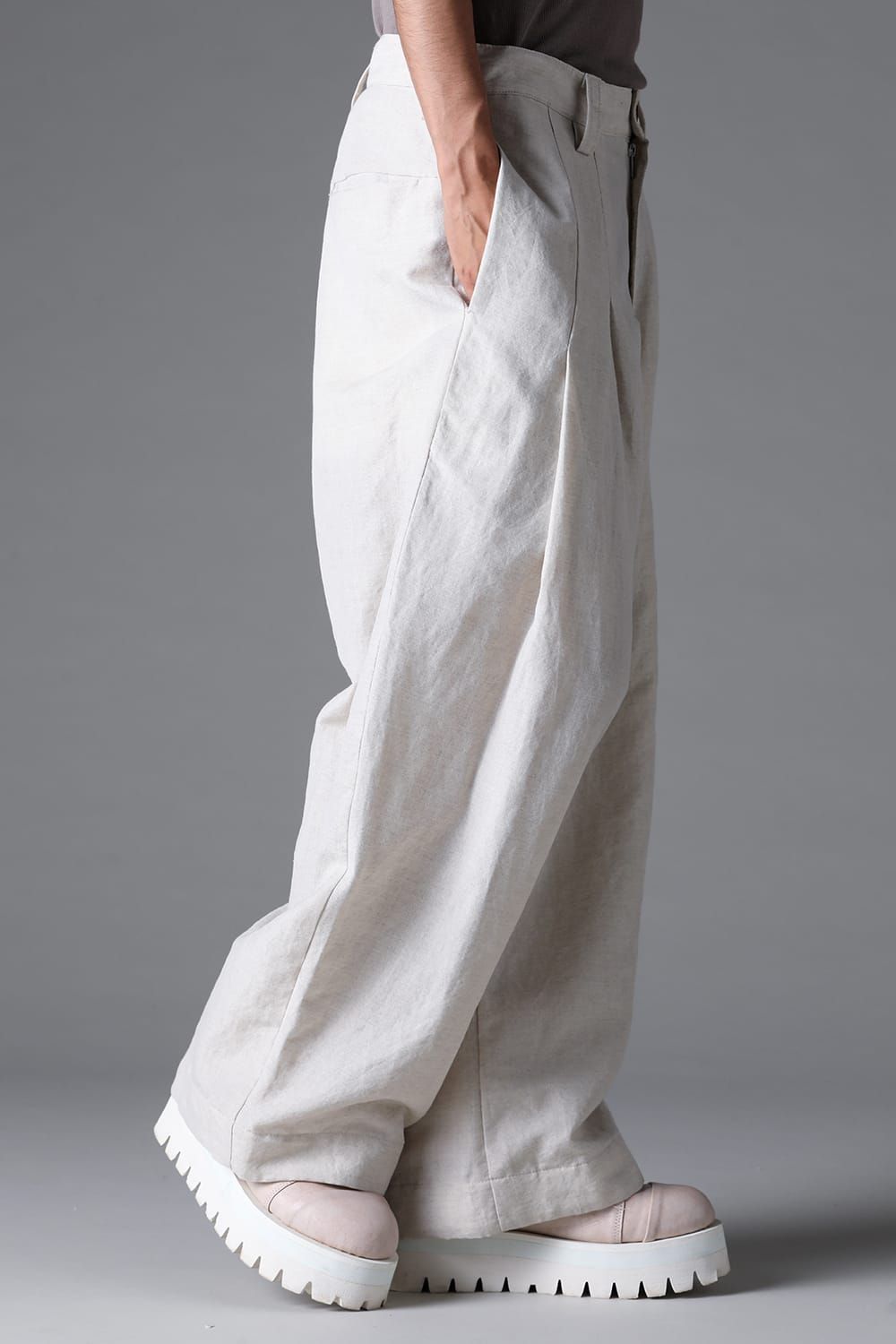 《2026SS先行予約》Tuck Wide Pants"Black / Stone /Khaki /D.Grey / ST×GY" / タックワイドパンツ"ブラック/ストーン/カーキ/ダークグレー/ストライプ×ダークグレー"