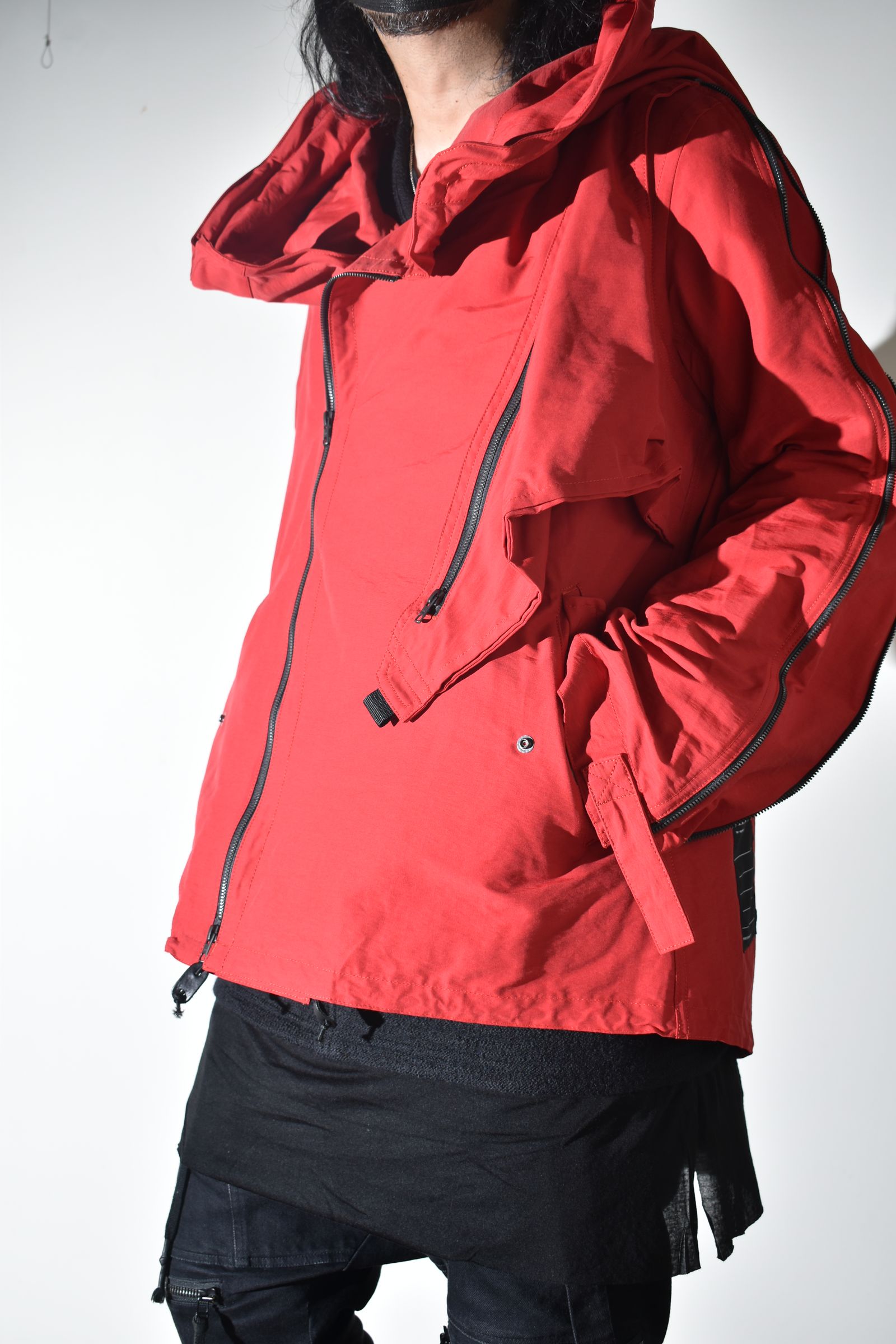 Multi Zip Short Mods Coat"Red" / マルチジップショートモッズコート"レッド"