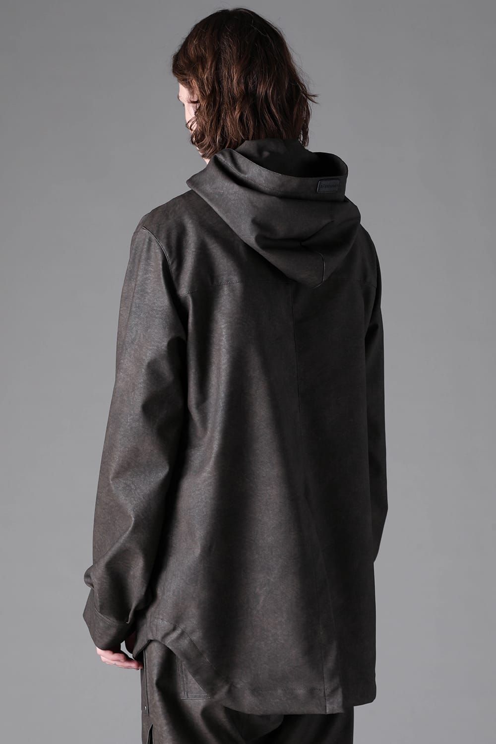 《2026AW先行予約》Vegan Leather Hoodie Blouson"Khaki" / ヴィーガンレザーフーディブルゾン"カーキ"