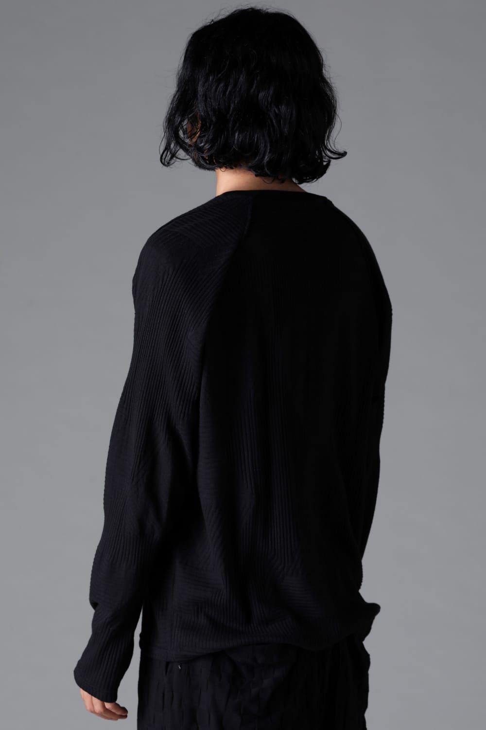 《2026SS先行予約》Deformed Stripe Pattern Shiva Long Sleeve Tee "Black / Cream" /ディフォルメドストライプパターンシヴァロングスリーブ"ブラック/クリーム"