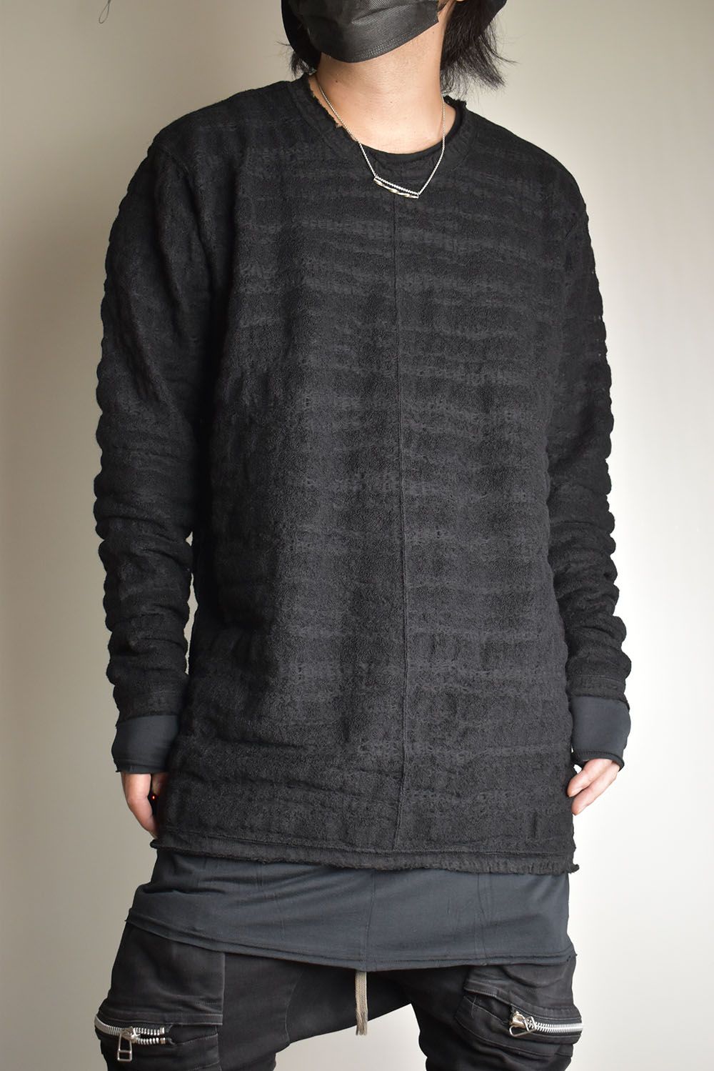 OVERSIZED LAYERED LONG SLEEVE T SHIRT"Black"/オーバーサイズドレイヤードロングスリーブTee"ブラック"