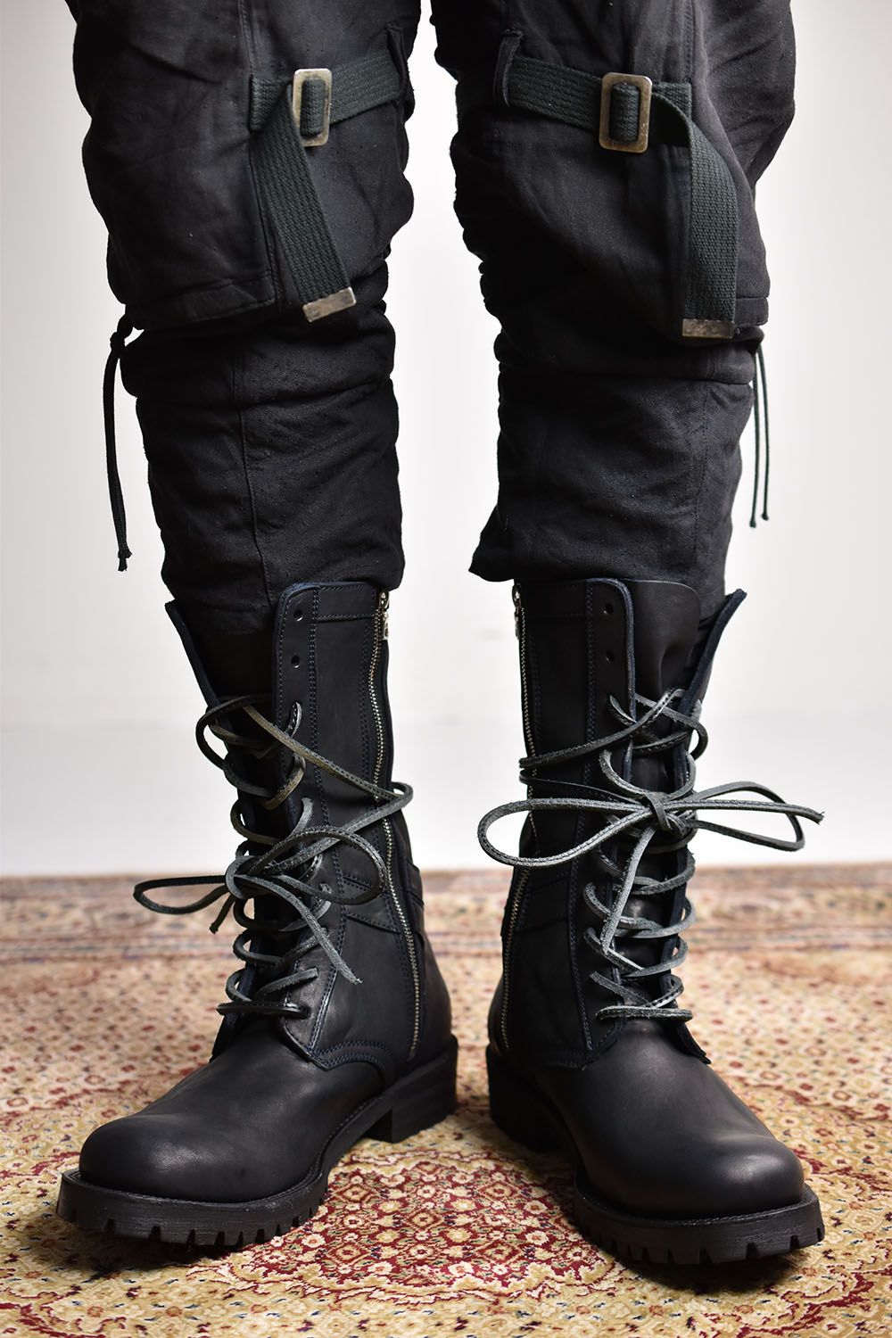 Double Shoulder Combat Boots"Midnight Black"/ダブルショルダーコンバットブーツ"ミッドナイトブラック"