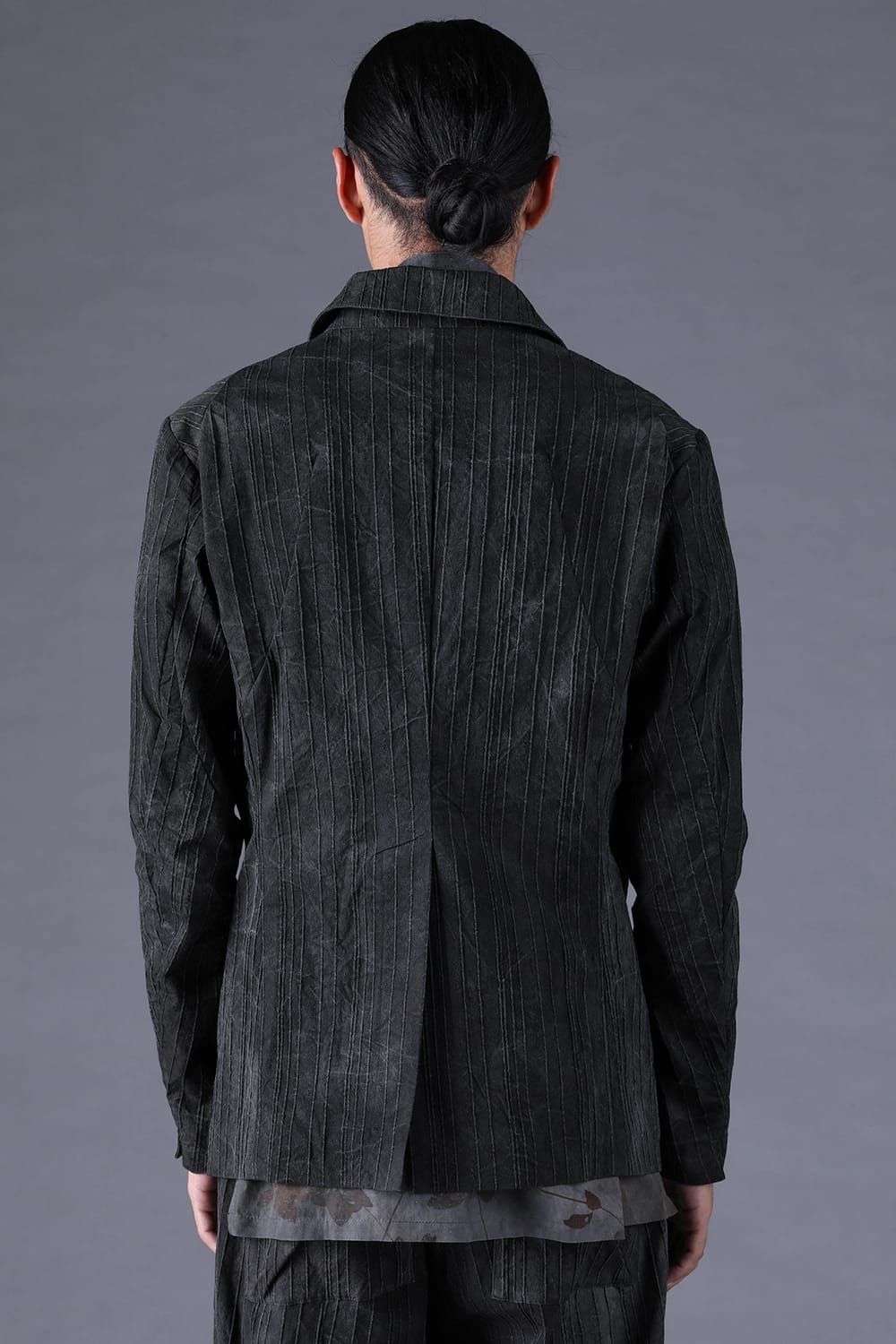 《2027SS先行予約分》Mura-Dye Dobby Stripe Tailored Jacket"Charcoal" / ムラ染トビーストライプテイラードジャケット"チャコール"