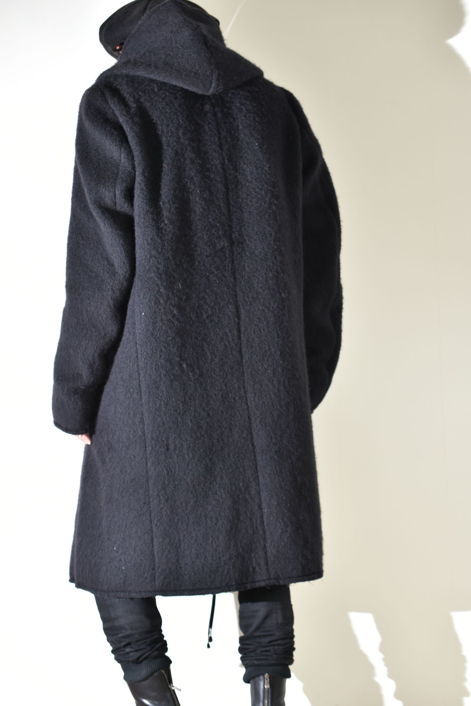 Shawl Collar Hoodie Coat "Black" / ショールカラーフーディコート"ブラック"