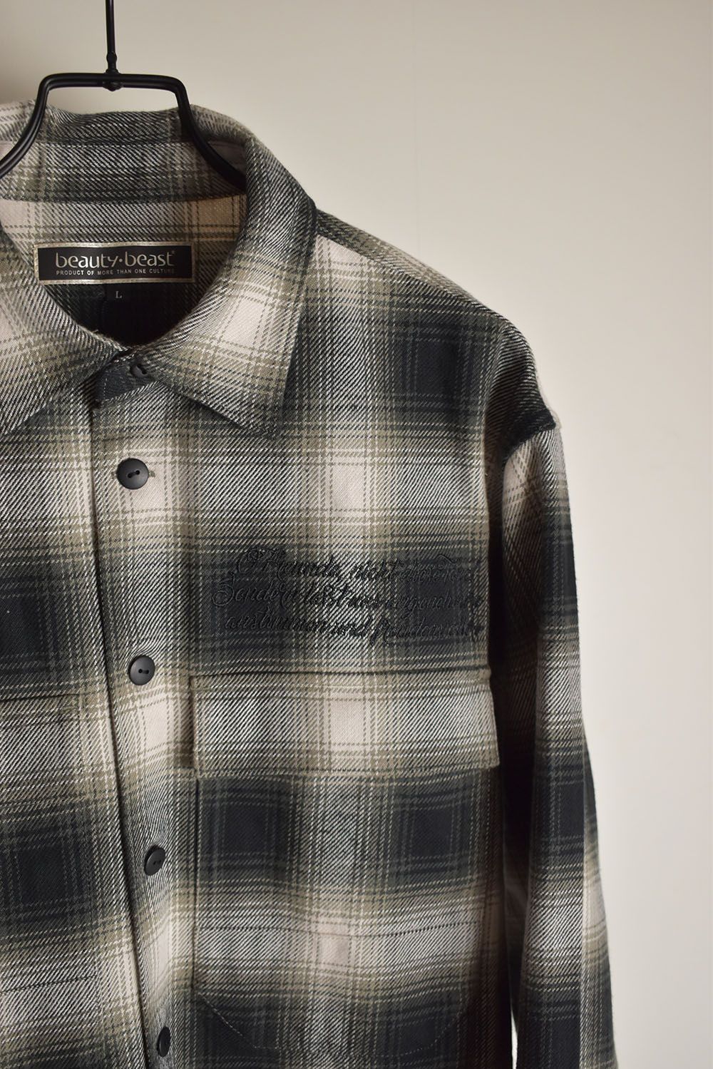 Ombre Check Long Shirts Jacket"White Check" / オンブレチェックロングシャツジャケット"ホワイトチェック"