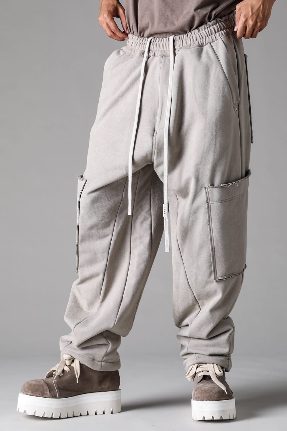 《2027SS先行予約》French Terry Wide Pants "Black / Grey / L.Beige"/ フレンチテリー裏毛ワイドパンツ"ブラック / グレー /ライトベージュ"