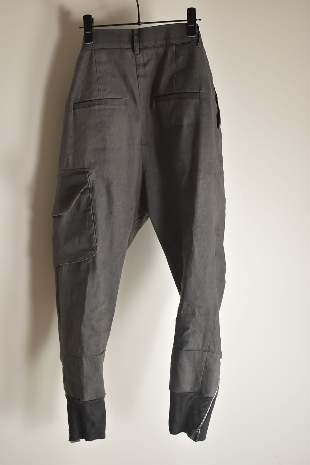 Asymmetrical Cargo Pants"Charcoal Grey" / アシンメトリーカーゴパンツ"チャコールグレー"