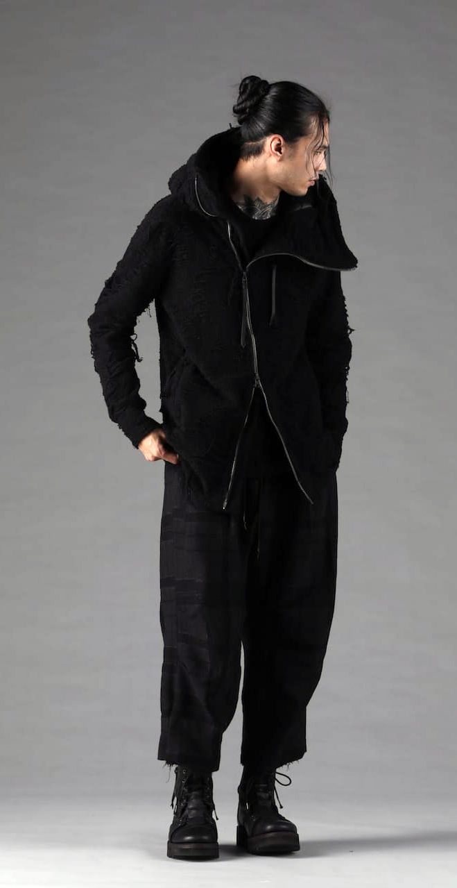 Damage Pile Zip-Up Hoodie"Black" / ダメージパイルジップアップフーディー"ブラック"