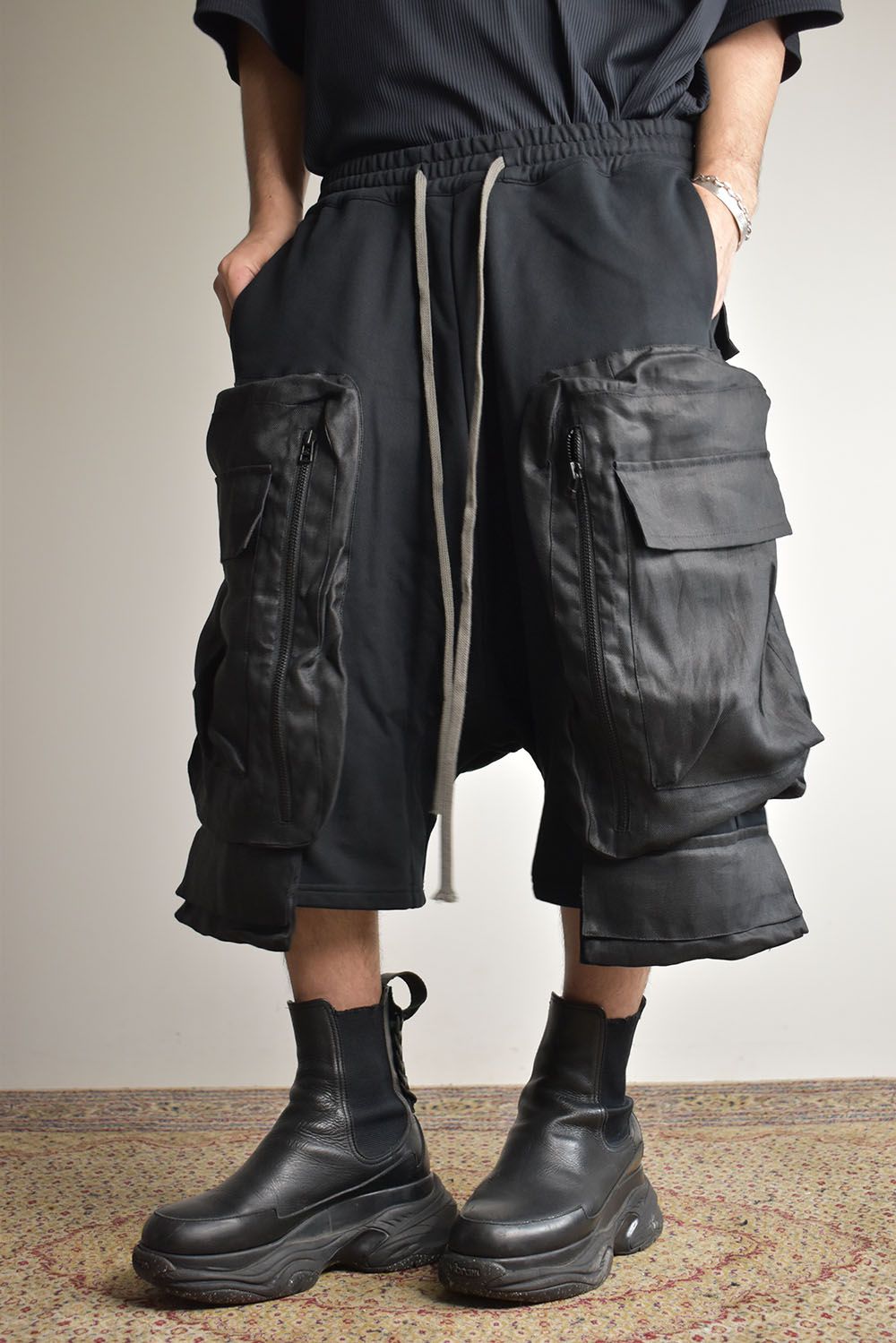 Combi Srouel Sweat Shorts"Black" / コンビサルエルスウェットショーツ"ブラック"