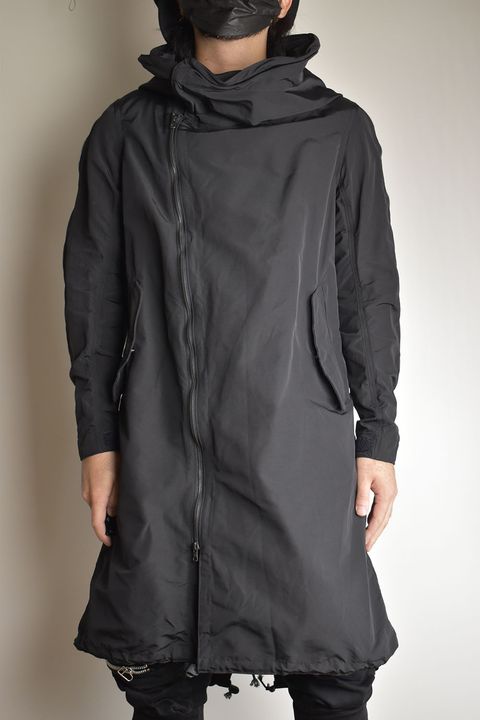 MULTI ZIP MILITARY HOODIE COAT"Black"/マルチジップミリタリーフーディコート"ブラック"