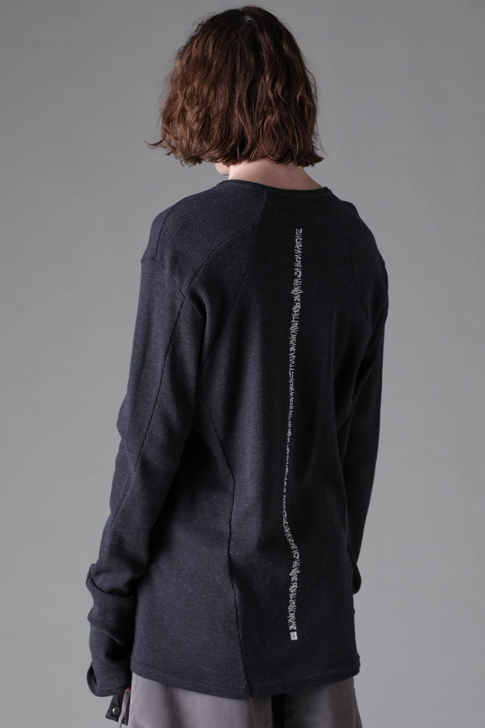 《2026AW先行予約》Back Printed Waffle Jersey Long  Sleeve Tee"Black / D.Grey / Ivory /Khaki"バックプリントワッフルジャージーロングスリーブTee"ブラック/ダークグレー/アイボリー/カーキ"