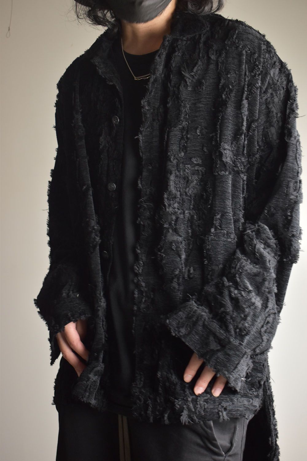 Jacguard Long Shirts"Black"/ジャガードロングシャツ"ブラック"