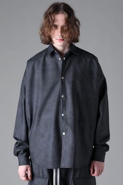 《2026AW先行予約》Vegan Leather  Cocoon Shirts"Smoke Black / Khaki" / ヴィーガンレザーコクーンシャツ"スモークブラック / カーキ"