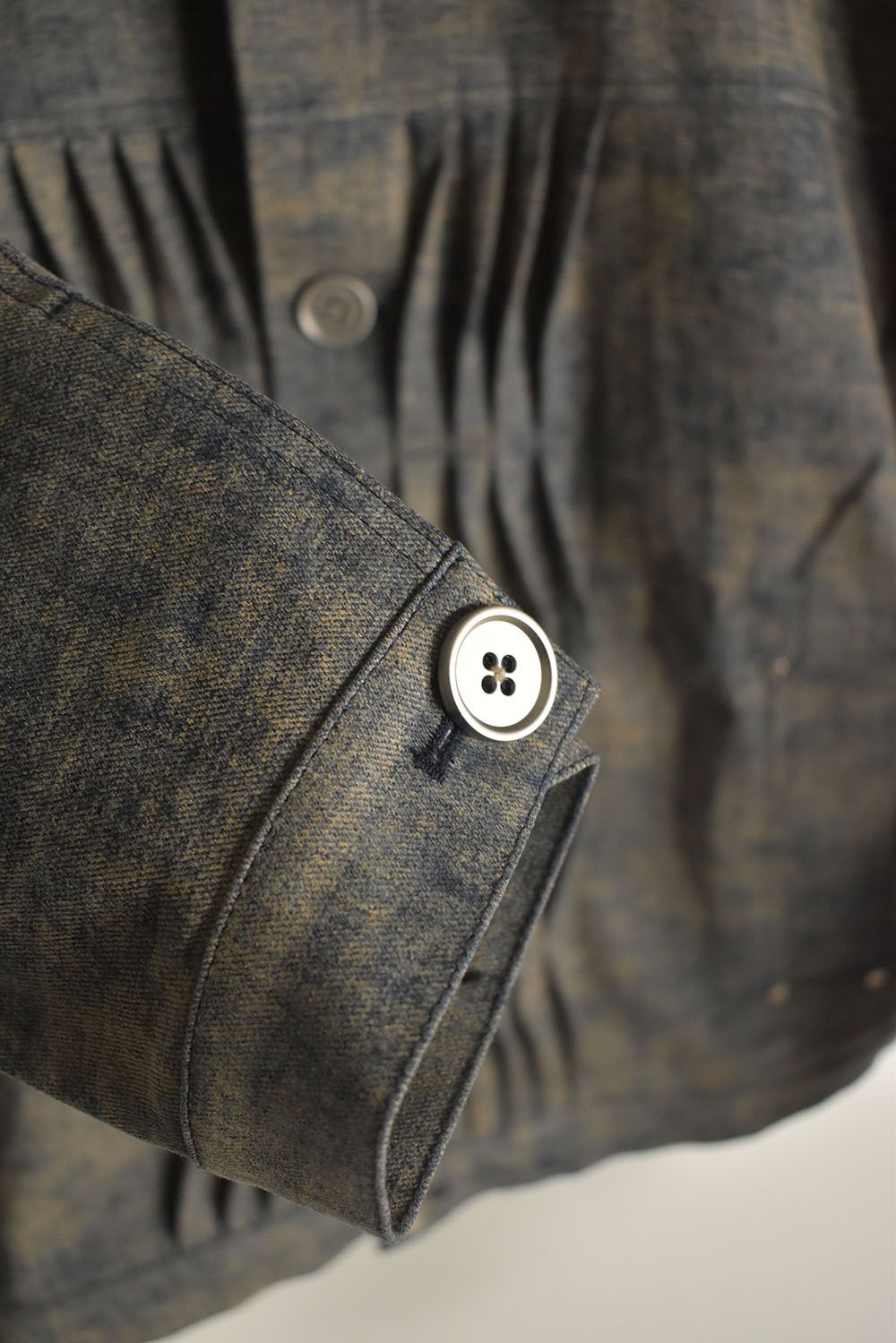 Blended Shades Denim Pin Tuck Blouson "Steel Blue" / ブレンデッドシェイドデニムピンタックブルゾン"スティールブルー"