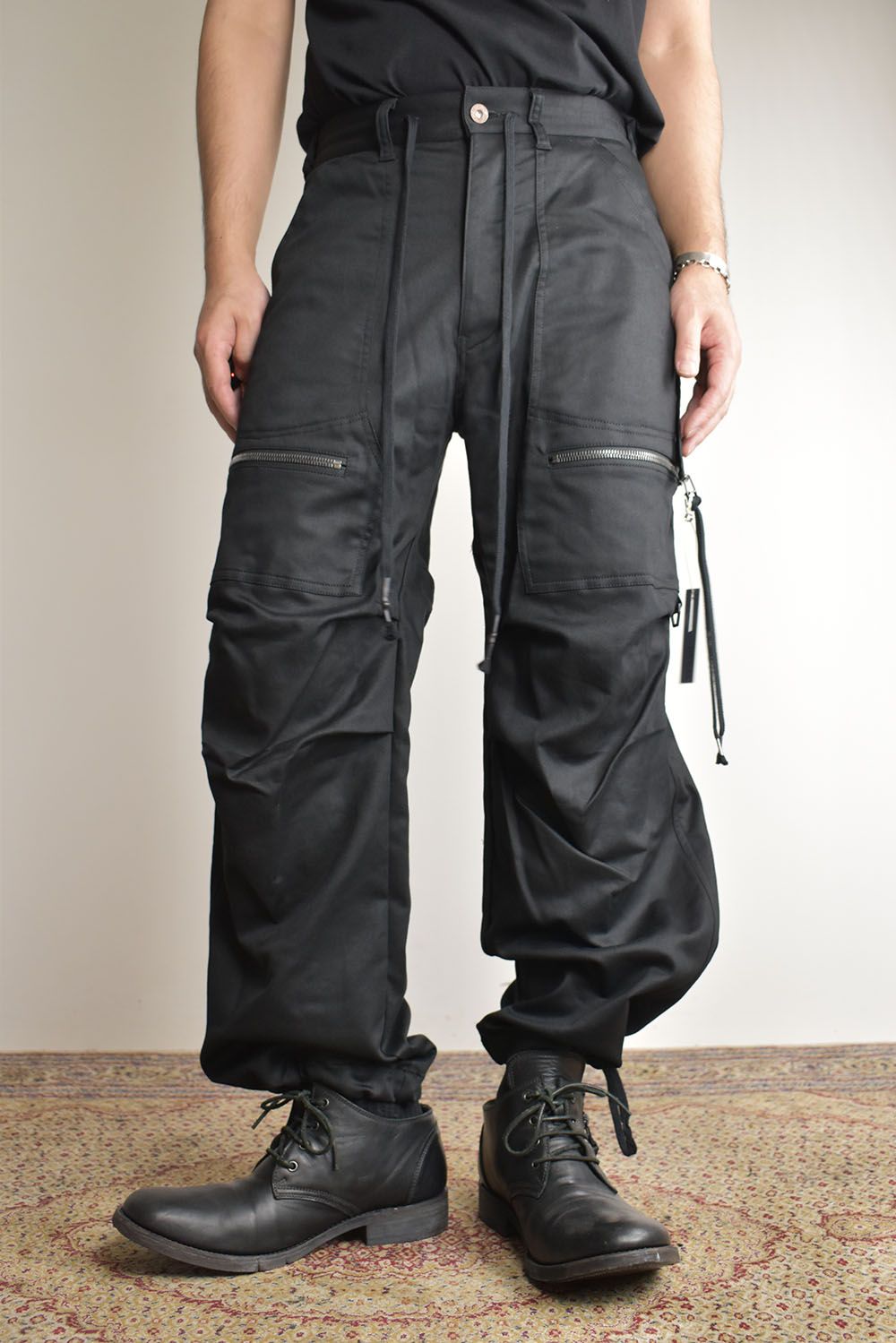 Jersey-like Denim Work Baggy Pants “Black" / ジャージーライクデニムワークバギーパンツ"ブラック"