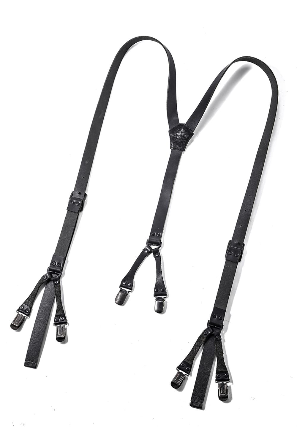 《2027SS先行予約分》Narrow Leather Suspenders"Black" / ナローレザーサスペンダー