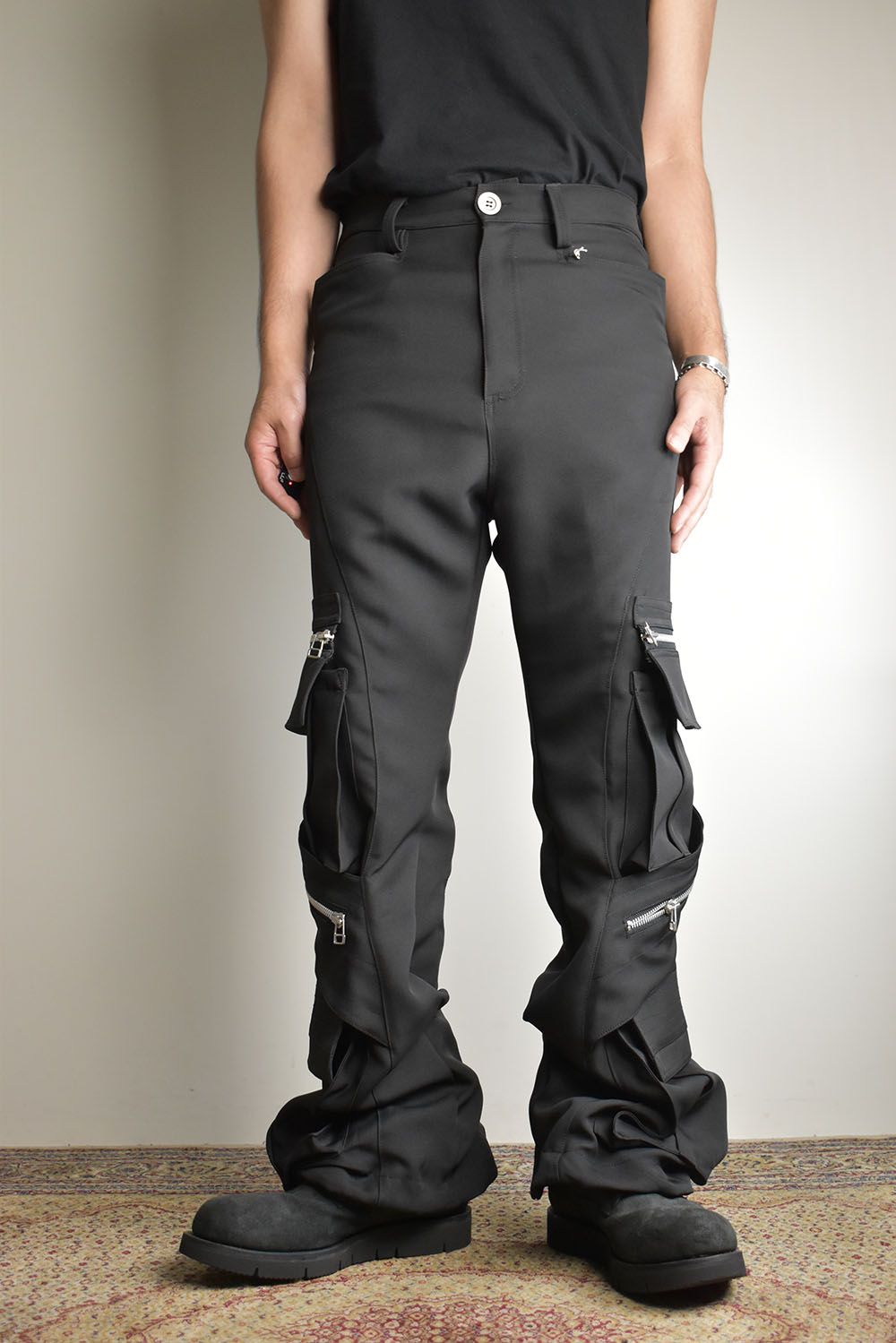 Cargo Flare Baggy Pants"Black" / カーゴフレアバギーパンツ"ブラック"