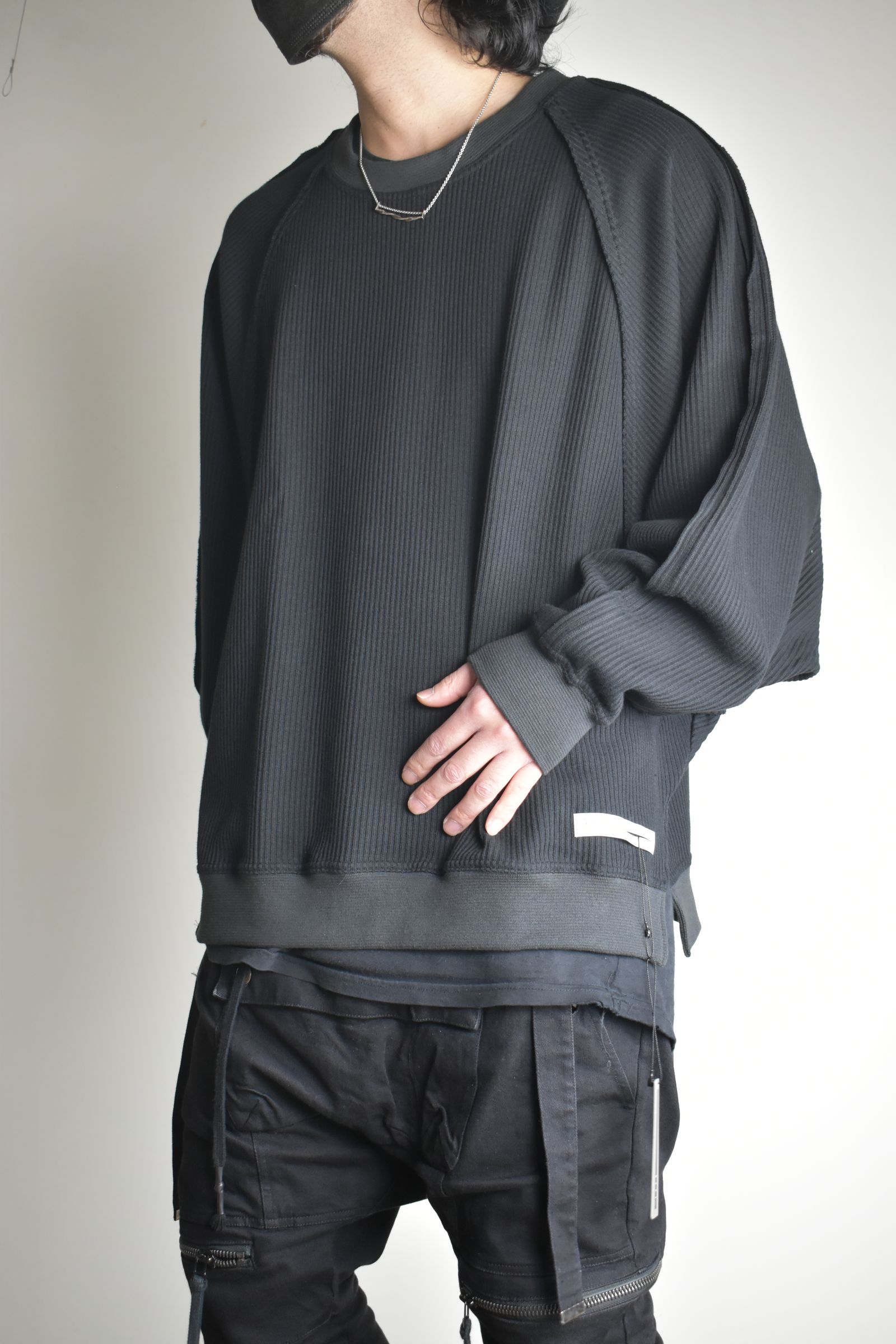 Rail Knit Dolman Sleeve"Black" / レールニットドルマンスリーブ"ブラック"