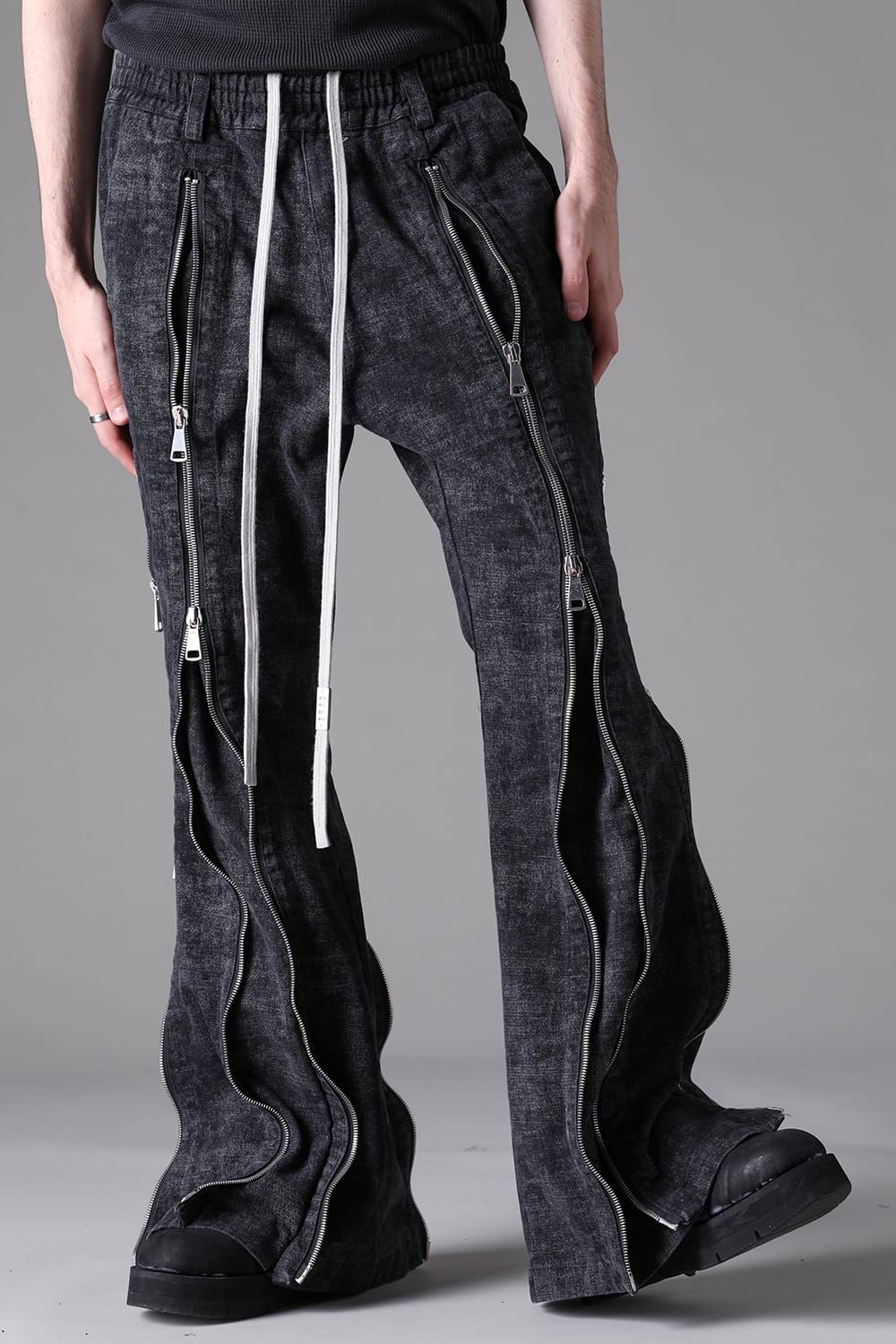 《2026AW先行予約》Zipped Fared Pants"D.Grey" / ジップフレアパンツ"ダークグレー"