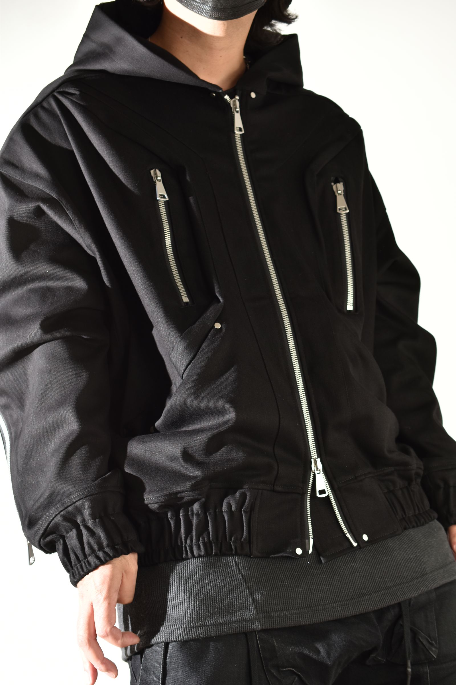 Denim Zip Hoodie Blouson"Black" / デニムジップフーディブルゾン"ブラック"