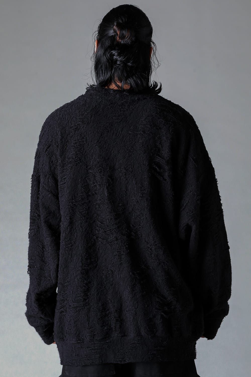 《2025AW先行予約》Damage Pile Jumbo Cardigan"Black" / ダメージパイル ジャンボカーディガン"ブラック"