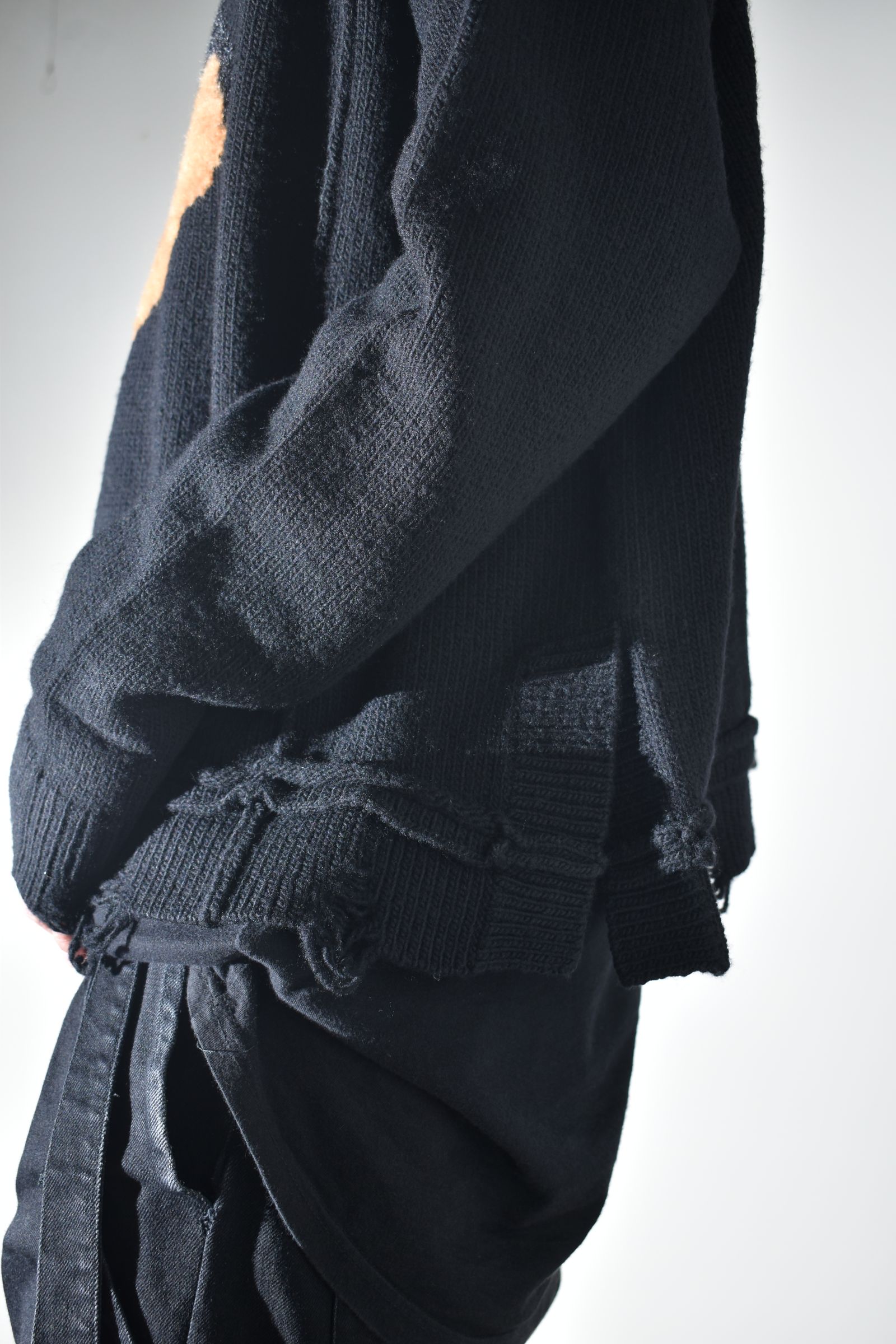 Dog Motif Intarsia Sweater "Black" / ドッグモチーフインターシャセーター"ブラック"