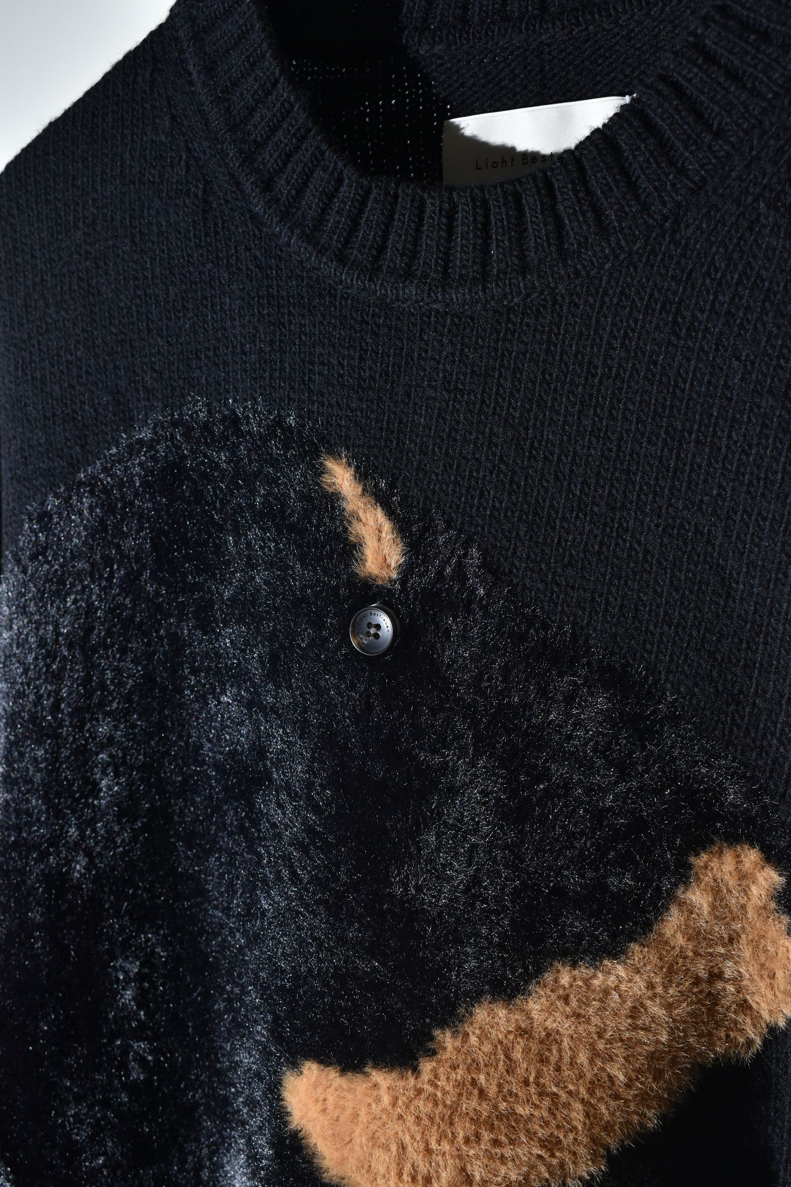 Dog Motif Intarsia Sweater "Black" / ドッグモチーフインターシャセーター"ブラック"