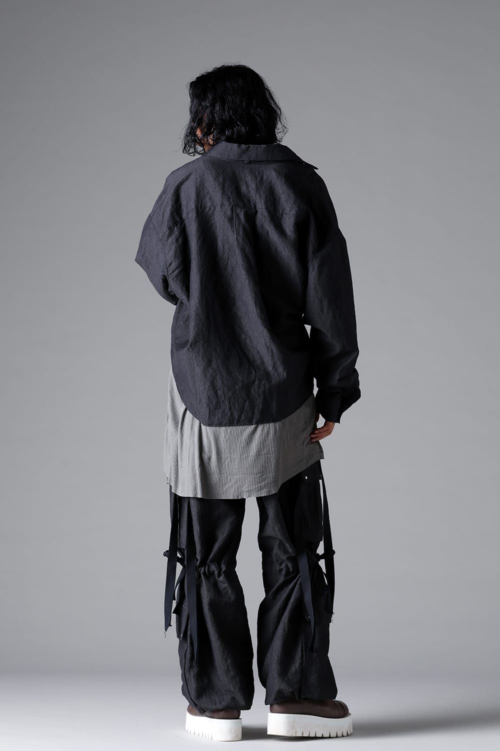 《2026SS先行予約》Wide Short Shirts"Black / Stone /Khaki /D.Grey / ST×GY" / ワイドショートシャツ"ブラック/ストーン/カーキ/ダークグレー/ストライプ×ダークグレー"