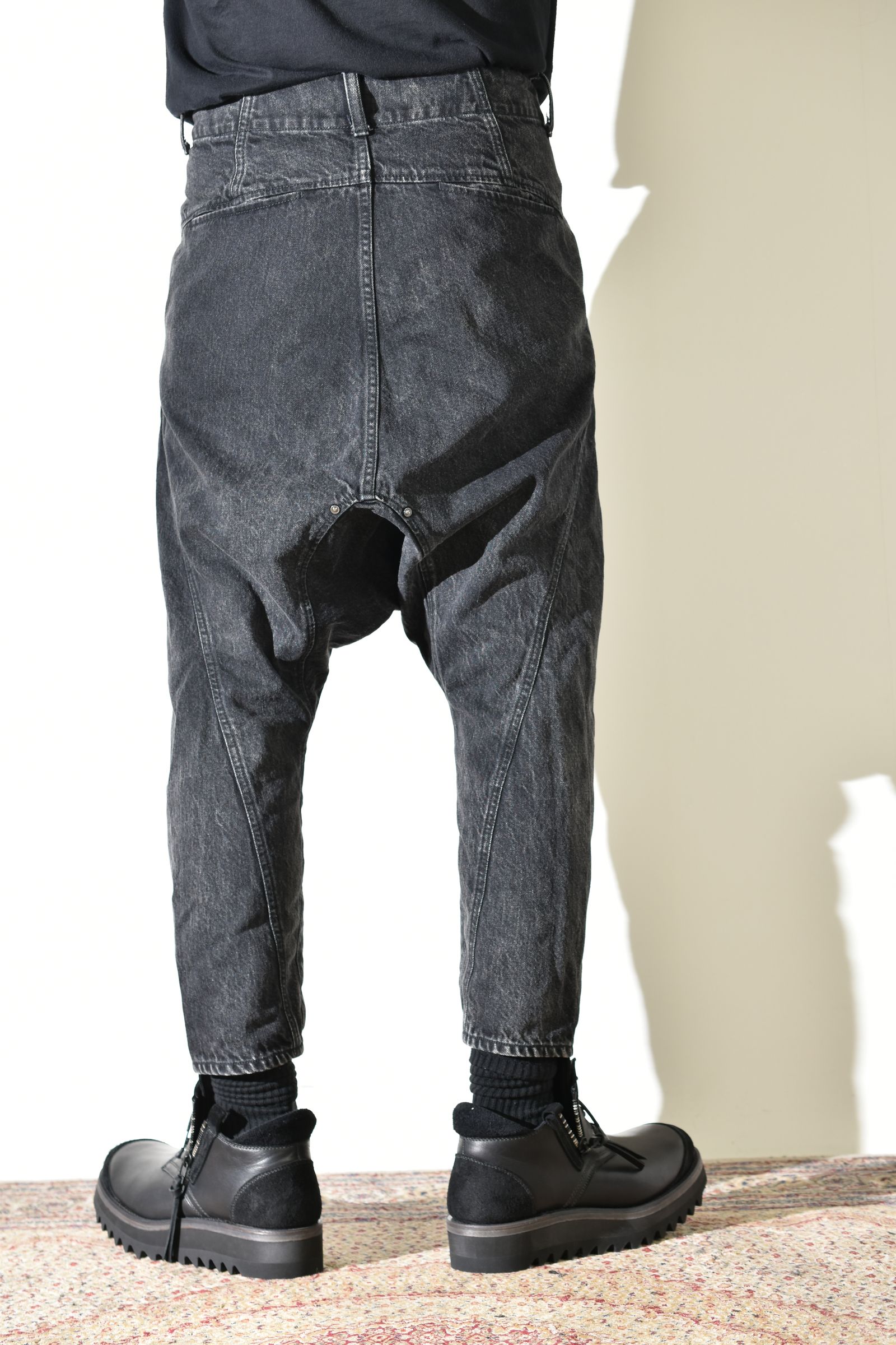 Sarrouel Denim Pants "Mist Bleach Black" / サルエルデニムパンツ "ミストブリーチブラック"