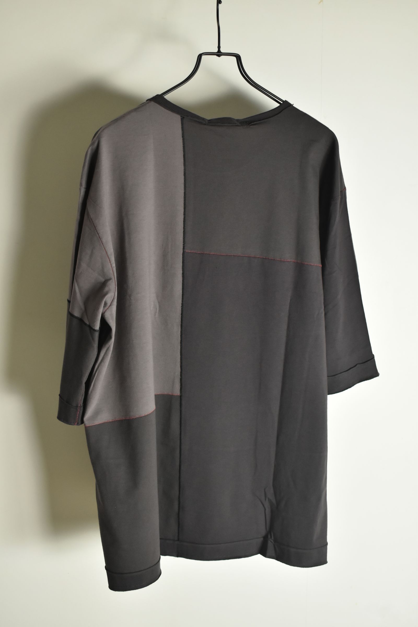 Multi Color Patchwork T-shirt"Charcoal" / マルチカラーパッチワークTシャツ"チャコール"