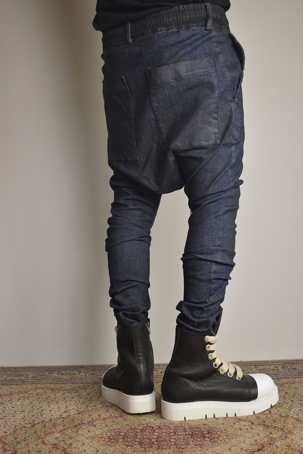 Coated Stretch denim Sarouel skinny"Blue" / コーティングストレッチデニムサルエルスキニー"ブルー"