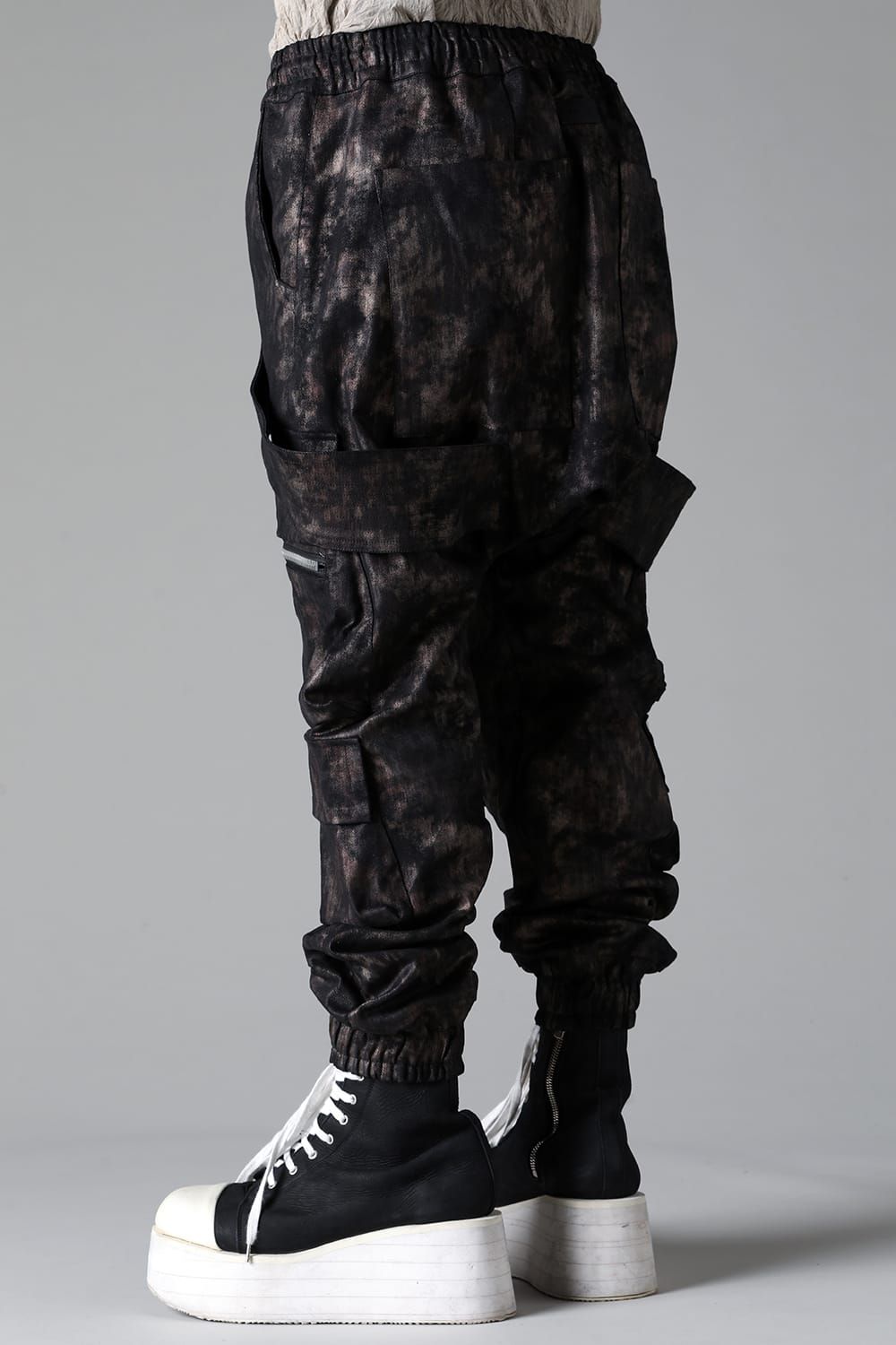 《2025AW先行予約》Metal Steam Camouflage Belt Cargo Jogger"Black × Beige" / メタルスチームカモフラージュ ベルトカーゴジョガー"ブラック×ベージュ"