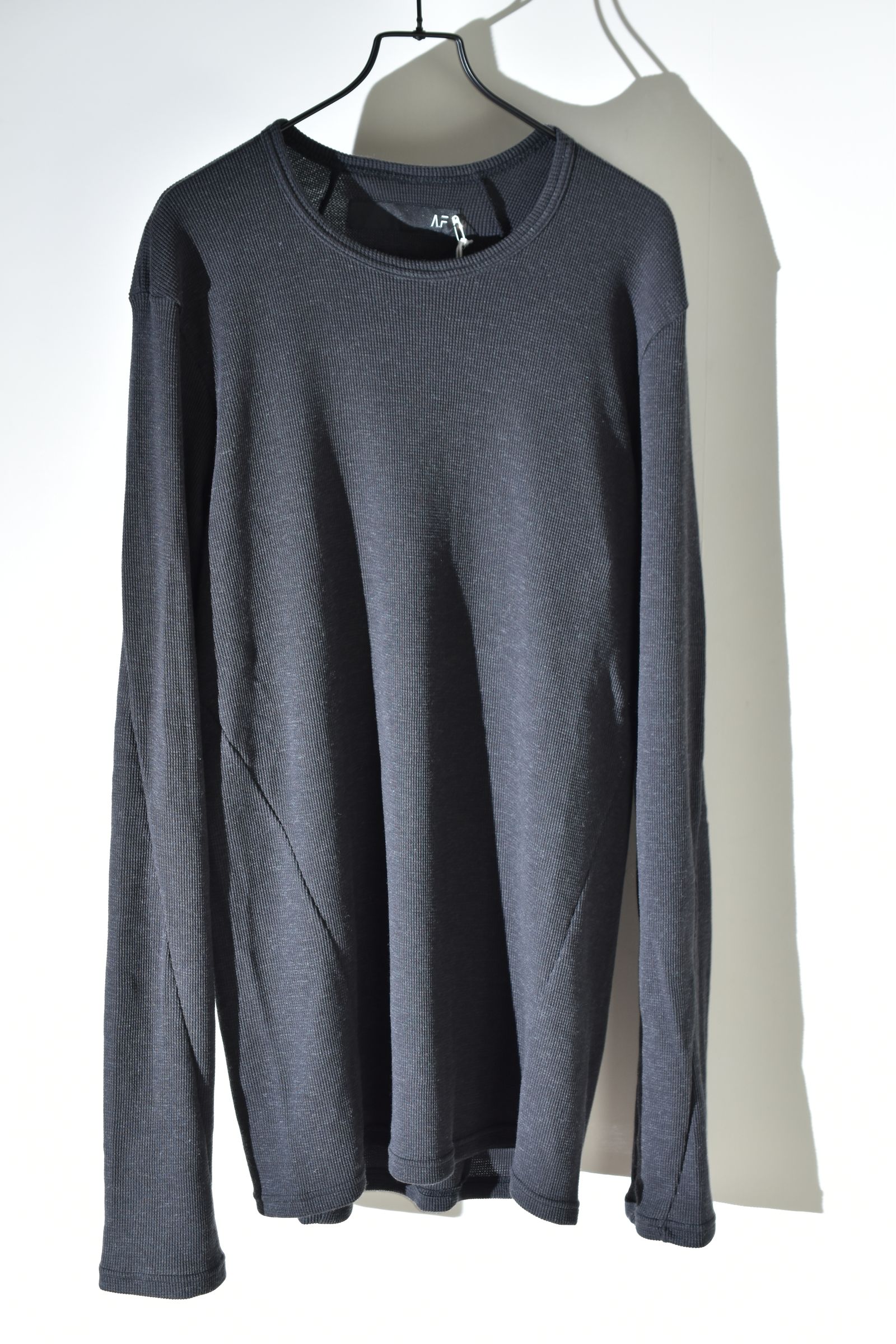 Back Printed Waffle Jersey Long  Sleeve Tee"D.Grey" バックプリントワッフルジャージーロングスリーブTee"ダークグレー"