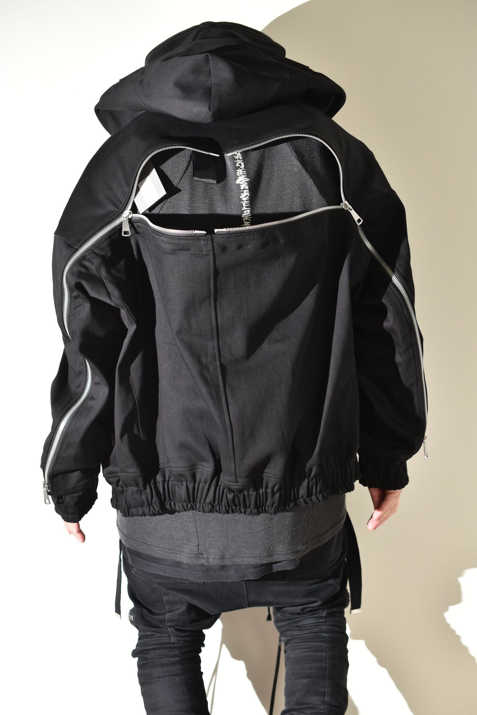 Denim Zip Hoodie Blouson"Black" / デニムジップフーディブルゾン"ブラック"