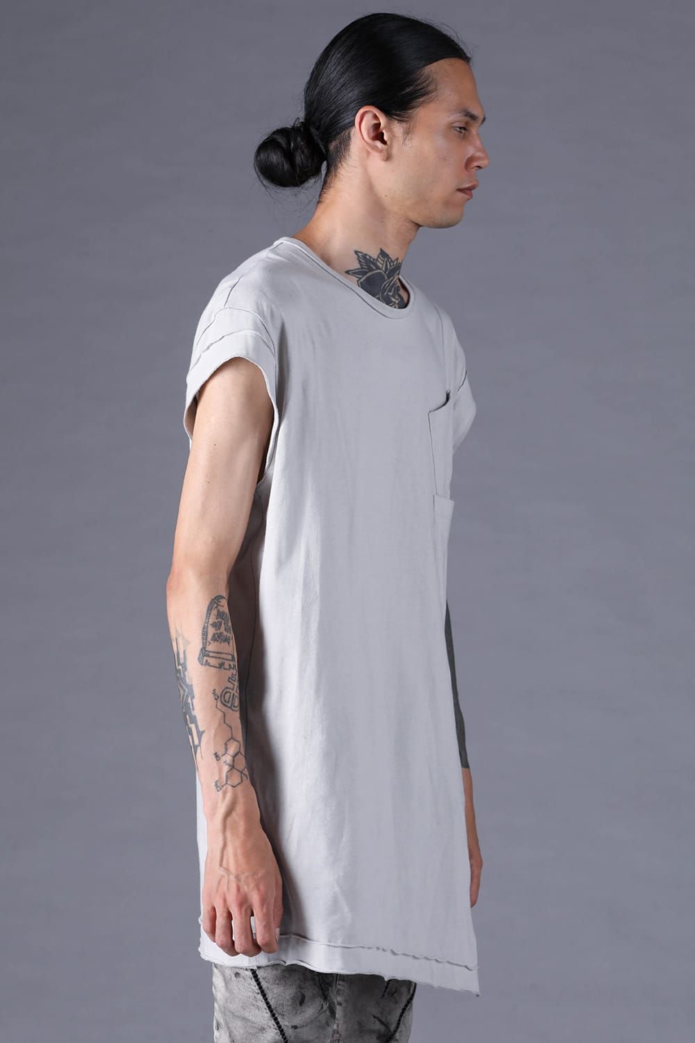 《2027SS先行予約分》30/- Cotton Cap Sleeves T-Shirt "Black / Grey / Charcoal" / 30/-天竺キャップスリーブTシャツ "ブラック / グレー /チャコール"