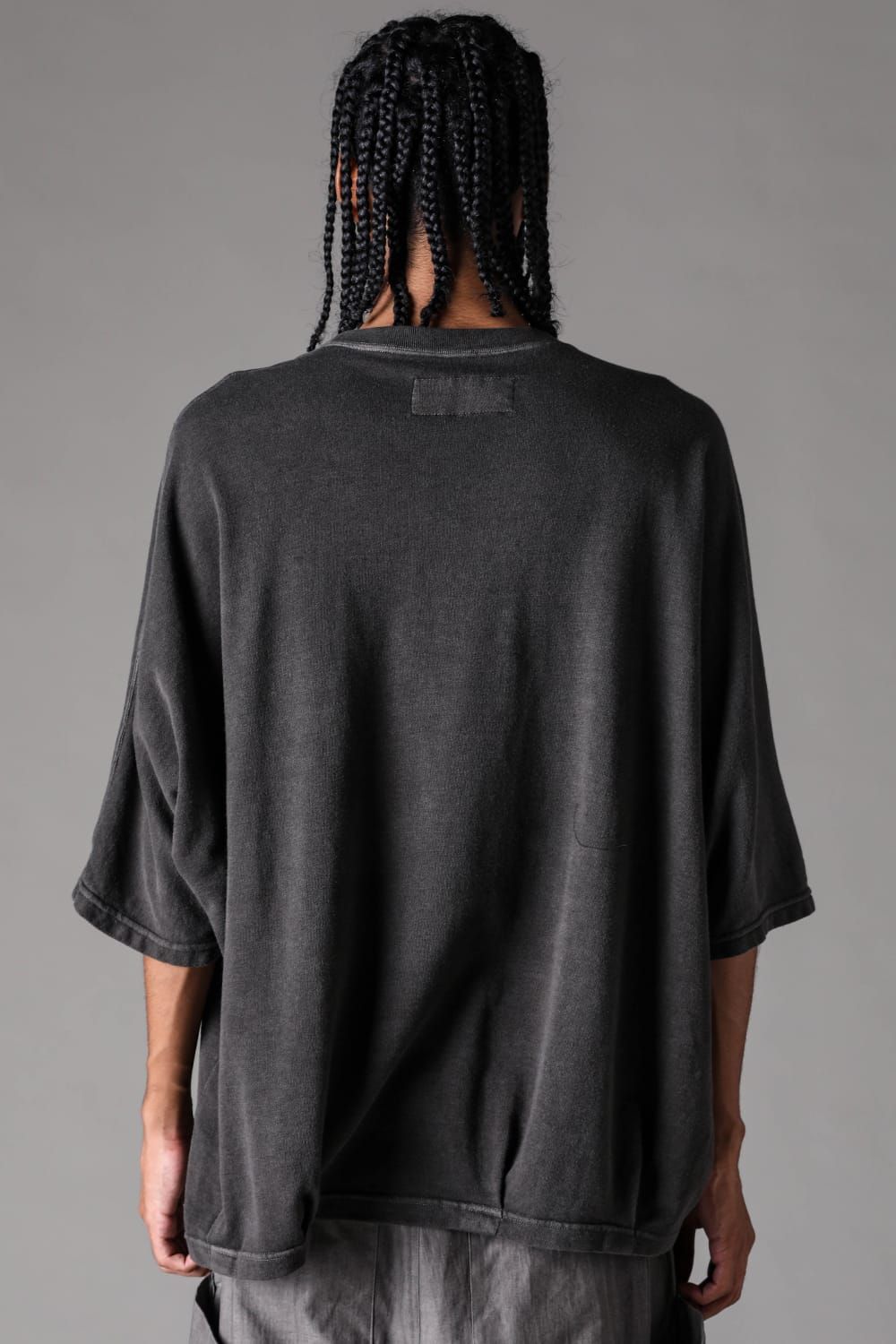 《2027SS先行予約》Sumi Dyed Lightweight French Terry Dolman Jumbo Tee"D.Grey" / 墨染ミニ裏毛ドルマンジャンボTee"ダークグレー"
